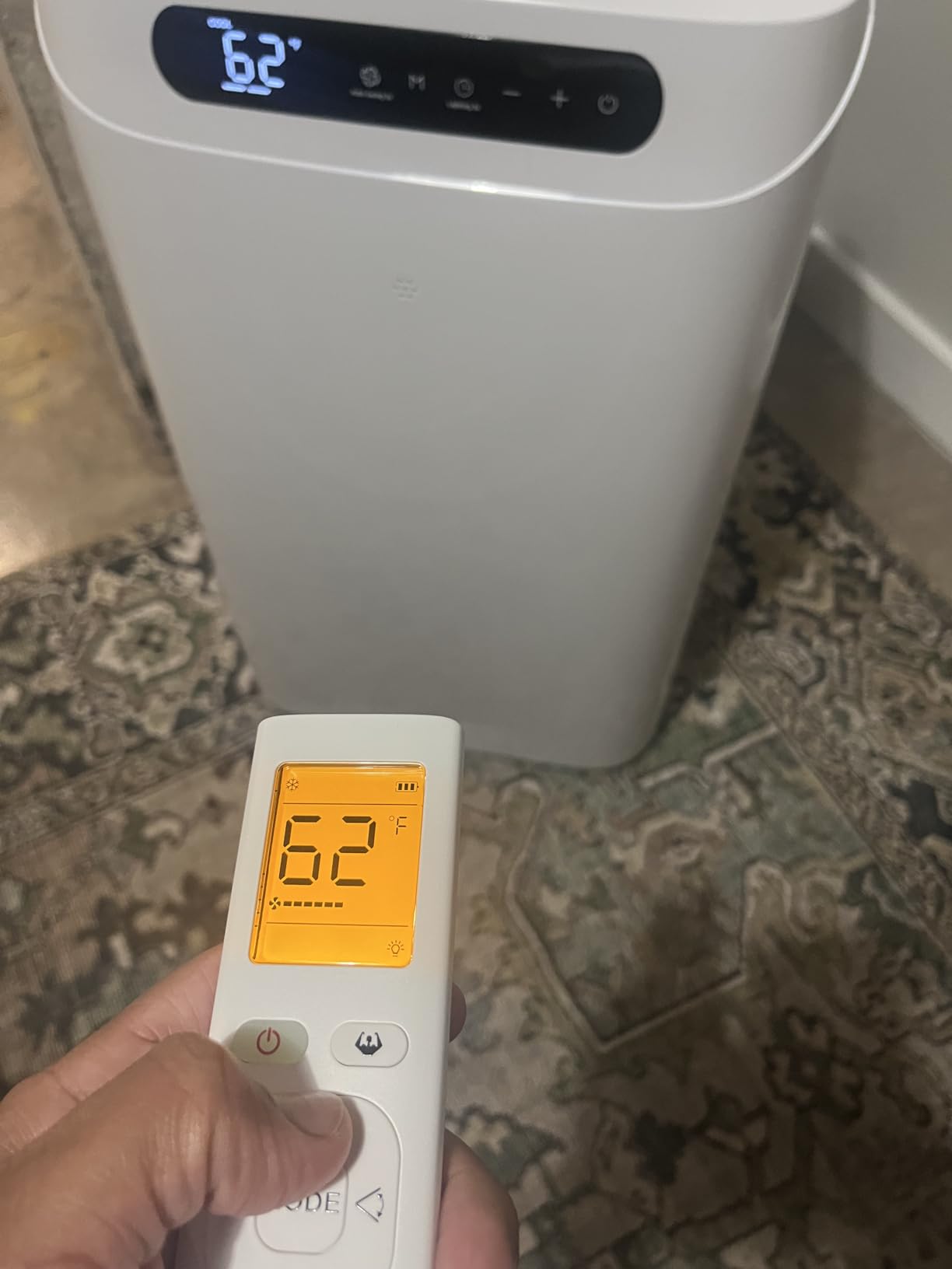 12000 BTU Portable Air Conditioners, Cools Up to 500 Sq.Ft, Portable AC Unit with Remote Control, Cooling, Fan, Dehumidification, Sleep Mode& Installation Kits for Rooms, White customer photo 1