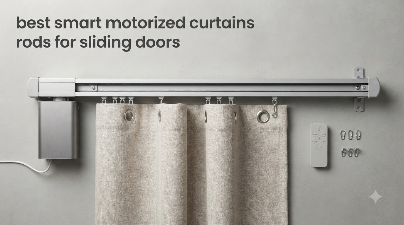 best smart motorized curtains rods for sliding doors