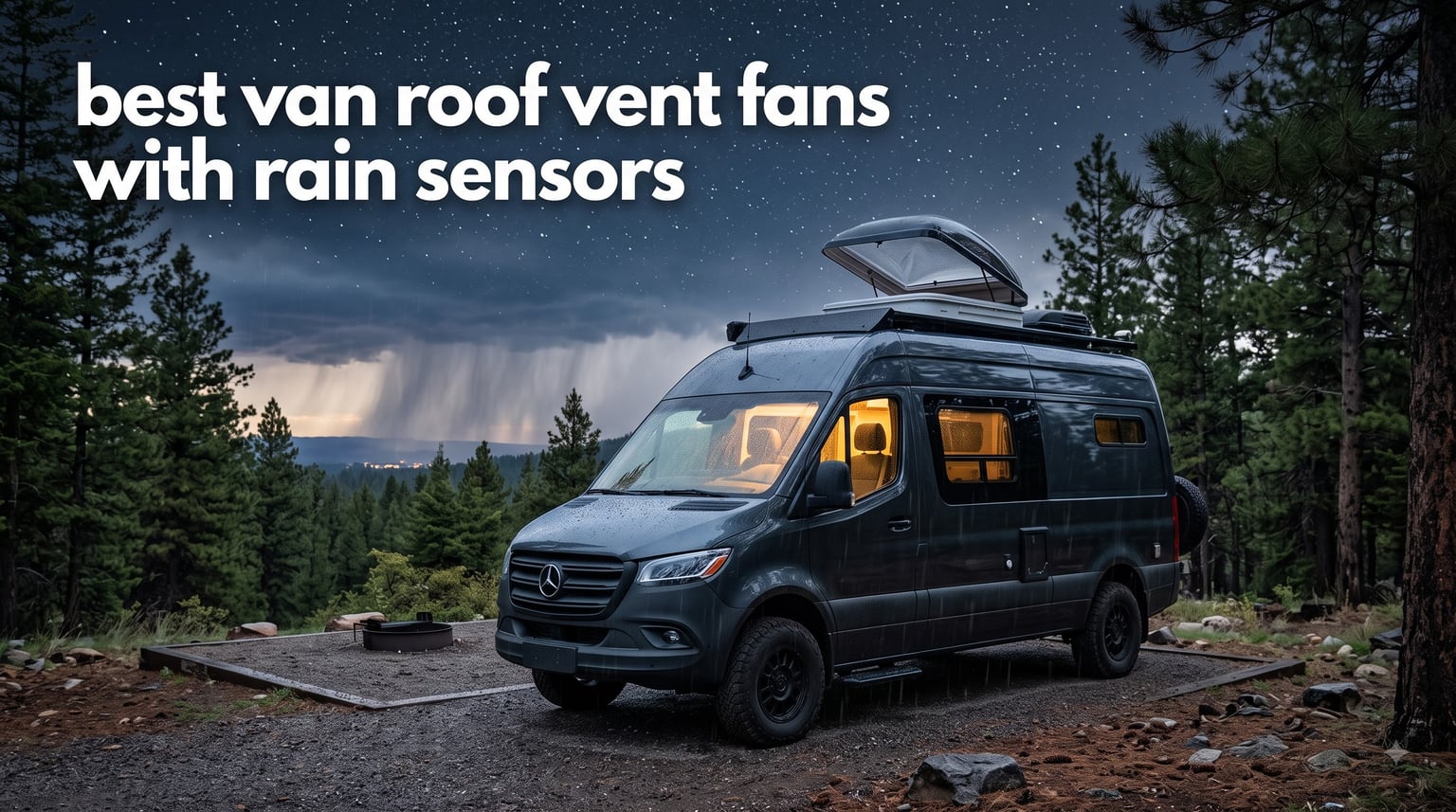 best van roof vent fans with rain sensors