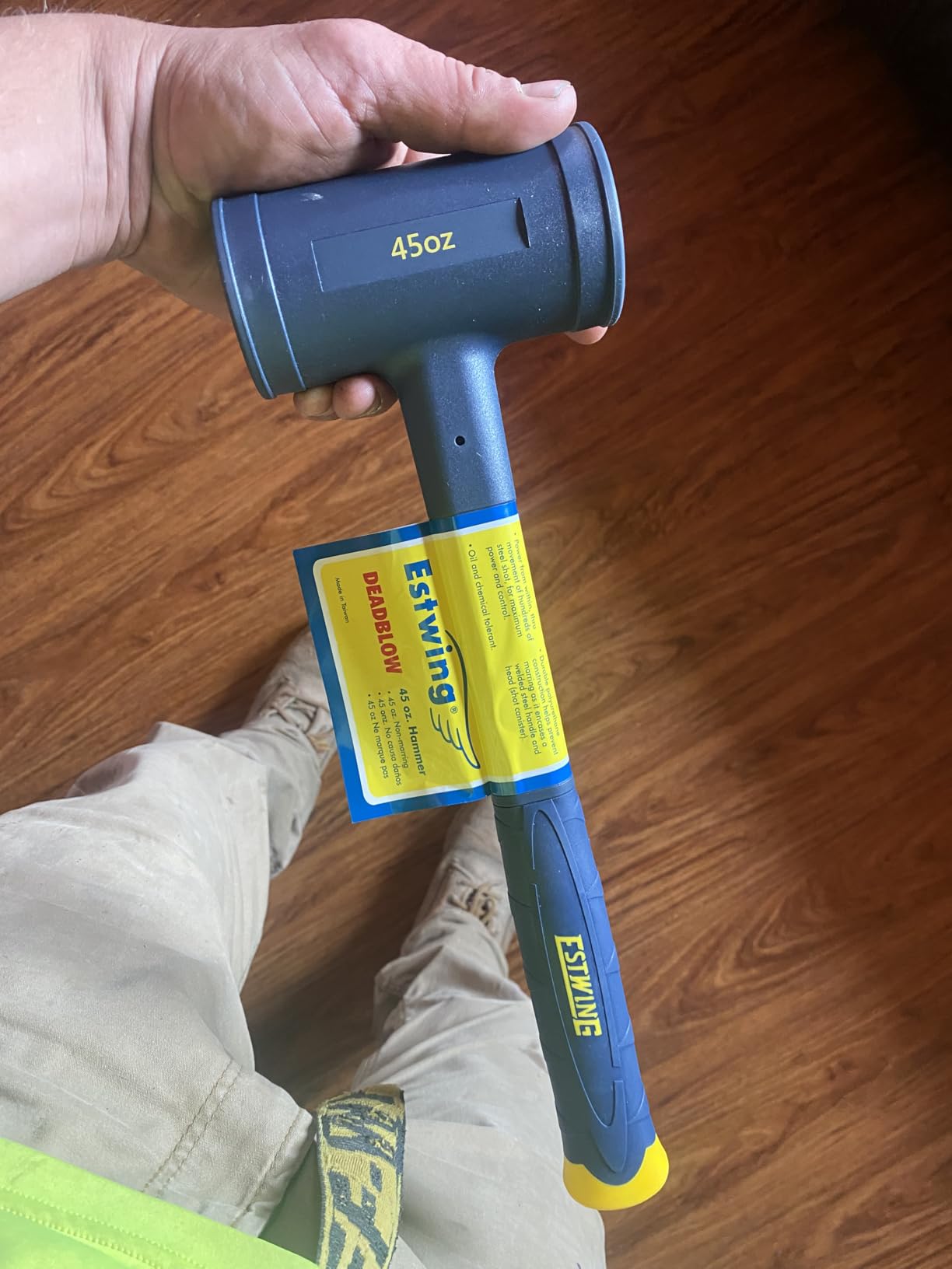 ESTWING Dead Blow Hammer - 45 oz Mallet with No-Mar Polyurethane & Cushion Grip Handle - CCD45 customer photo 1
