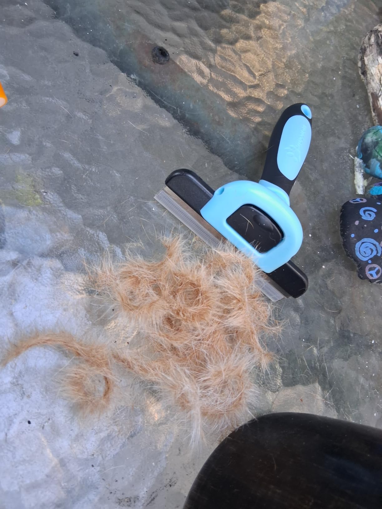 MIU COLOR Pet Grooming Brush, Deshedding Tool for Dogs & Cats, Blue customer photo 1