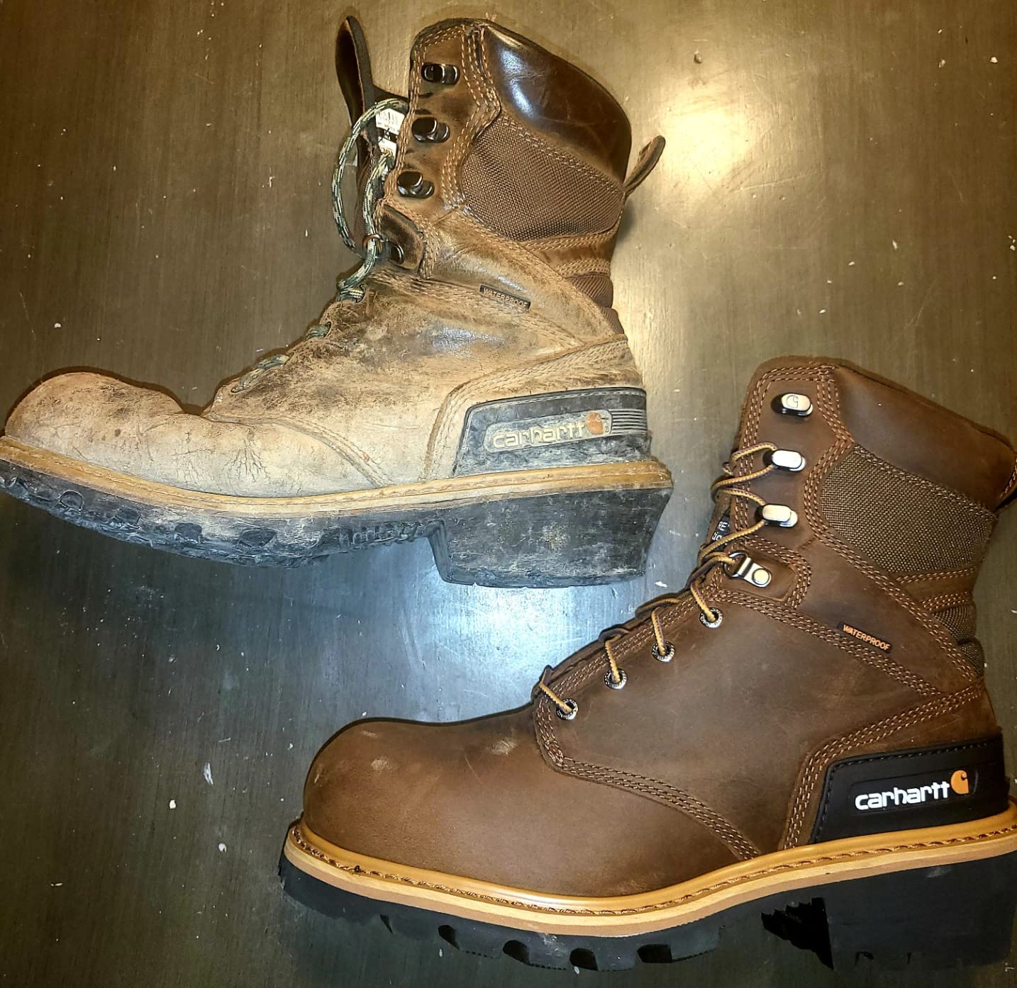 Carhartt 8” Waterproof Leather Logger Boot – Composite Toe Work Boots for Men with Goodyear Welt, Slip-Resistant Outsole, EH Rated customer photo 1