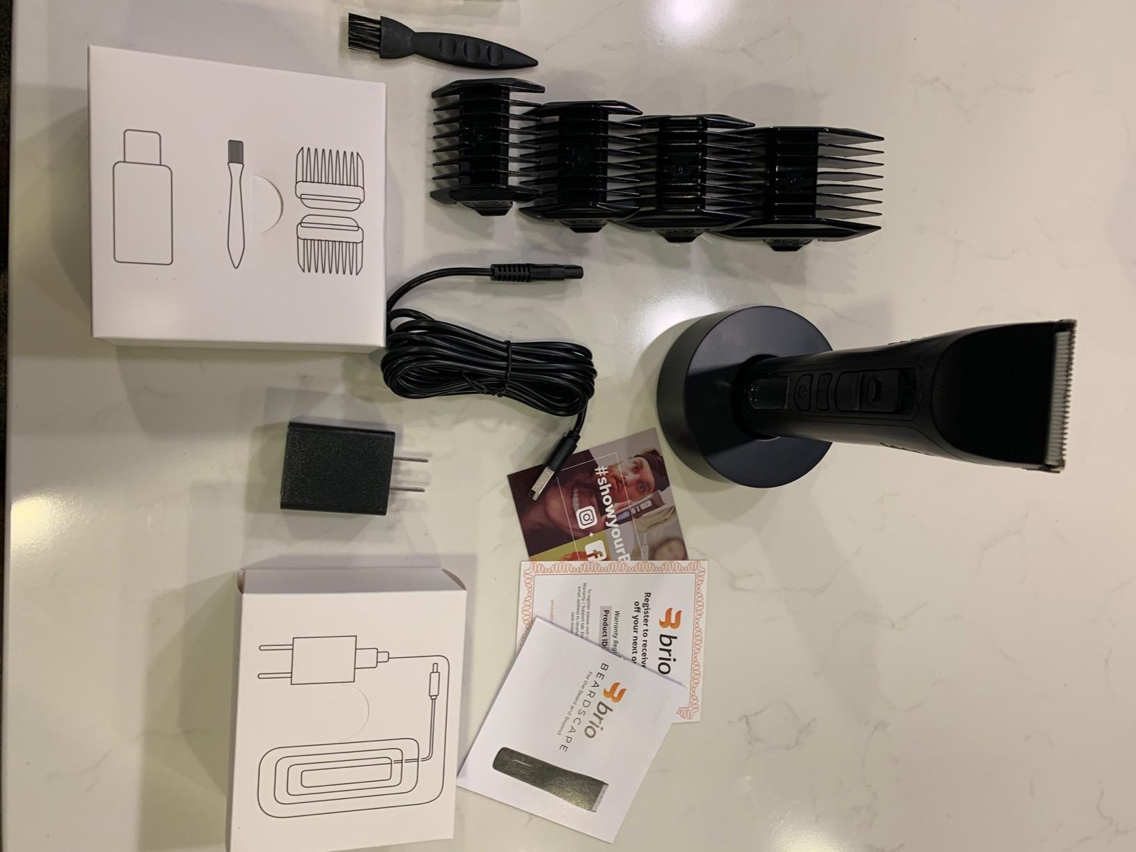 Brio Beardscape V1 Cordless Beard Trimmer for Men with Ceramic Blade, Gray customer photo 2