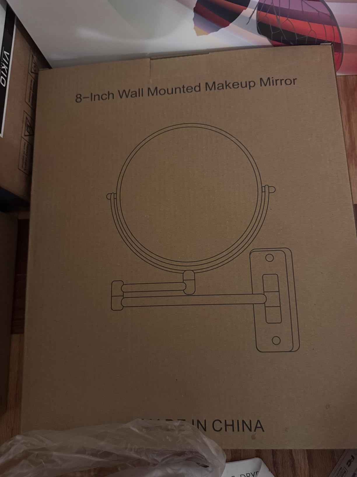 Wall Mounted Makeup Mirror - 1X/10X Magnifying Mirror Double Sided, 8 Inch Extendable Bathroom Mirror, Nickel Finish customer photo 1