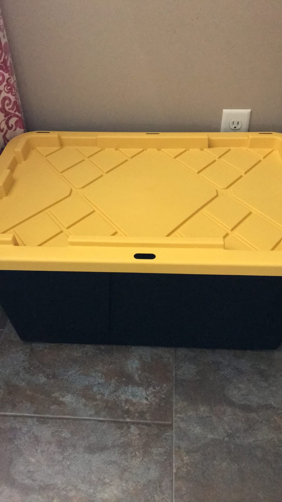 HOMZ Durabilt Plastic Storage Bins with Lids, 27 Gal, Black/Yellow, 2 Pack customer photo 2