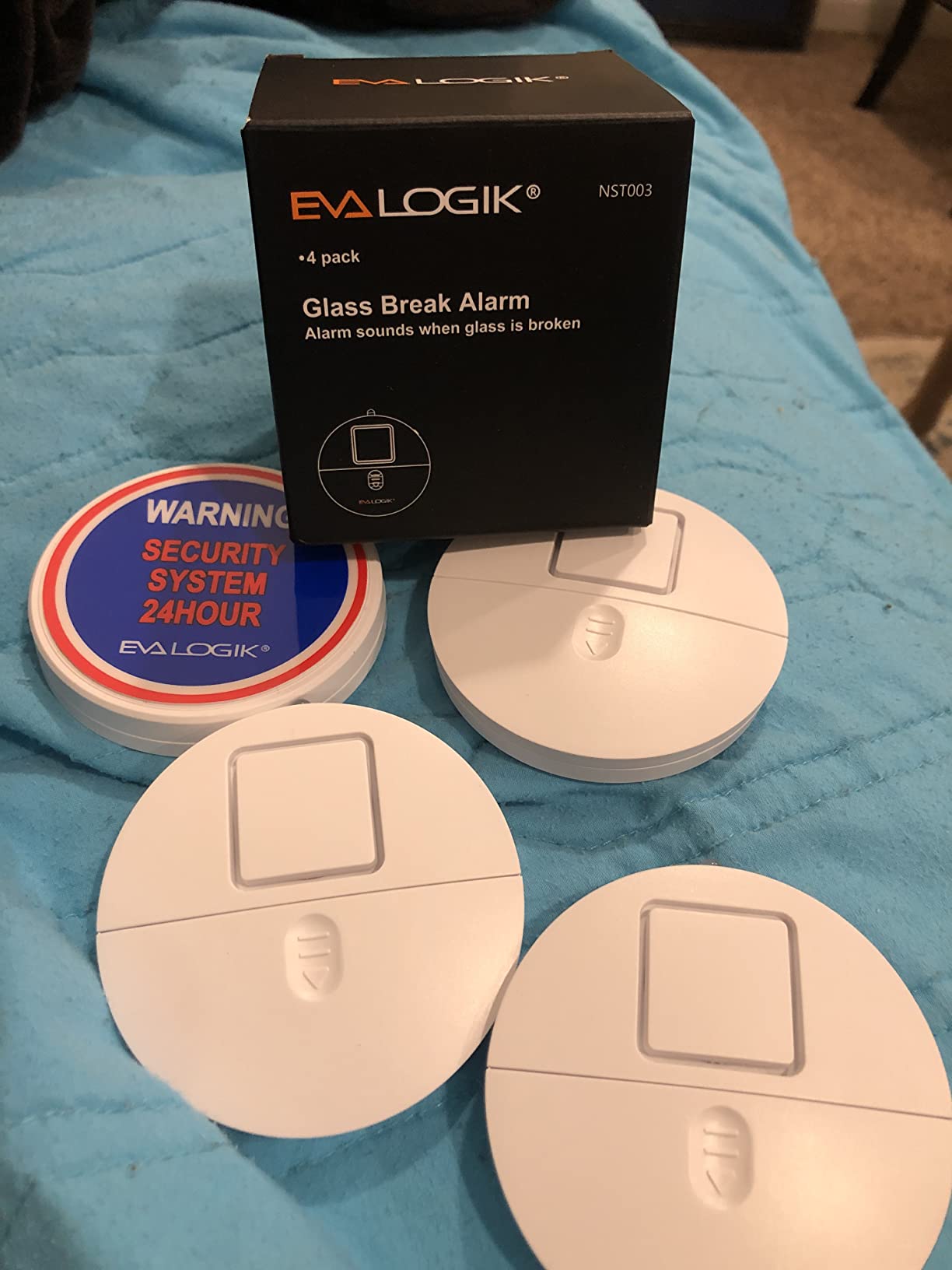 Window Alarm System 4-Pack - Ultra-Loud 120dB Alarms with Advanced Vibration Sensors - Window Security Alarms for Glass Break Detection - Features Low Battery LED Indicator customer photo 2