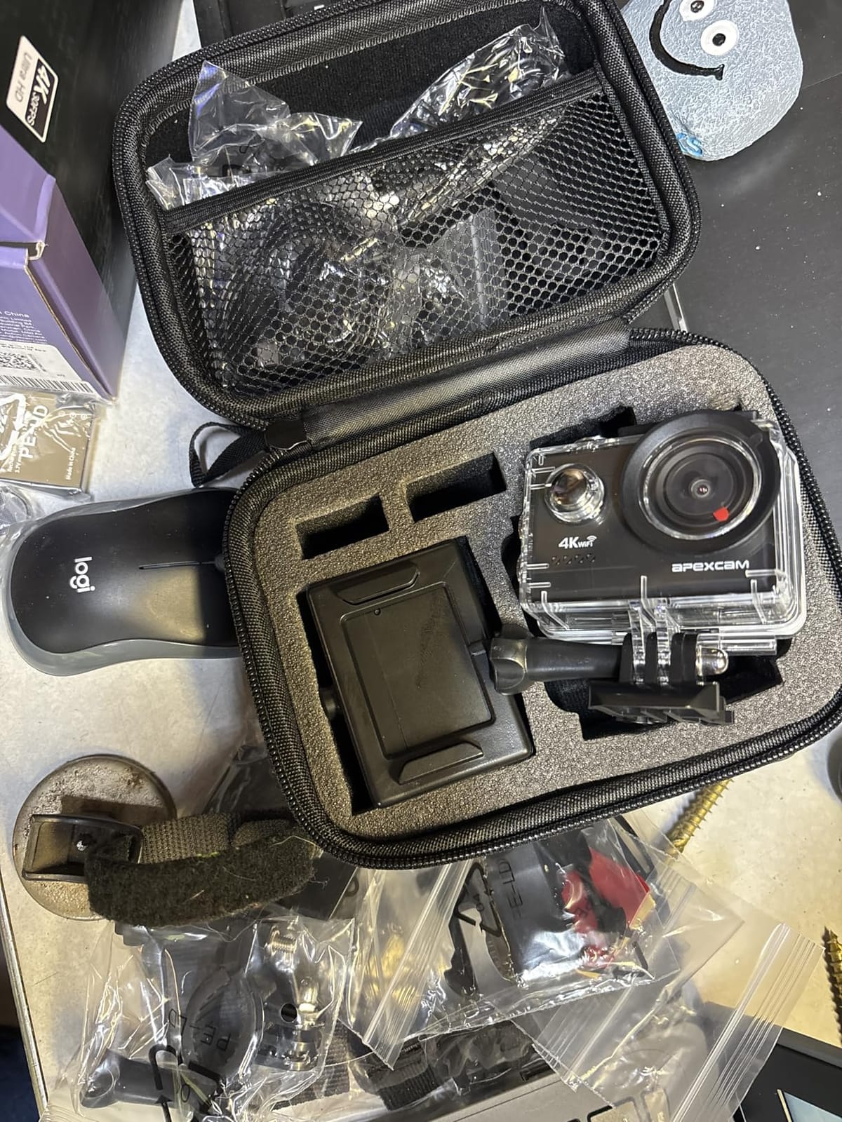 Apexcam M80 AIR 4K 60FPS 64MP EIS WiFi Action Camera Waterproof Underwater Camera 40M Sport Camera 2.0'LCD 2.4G Remote Control 2X1350mAh Batteries and Multiple accessorie customer photo 2