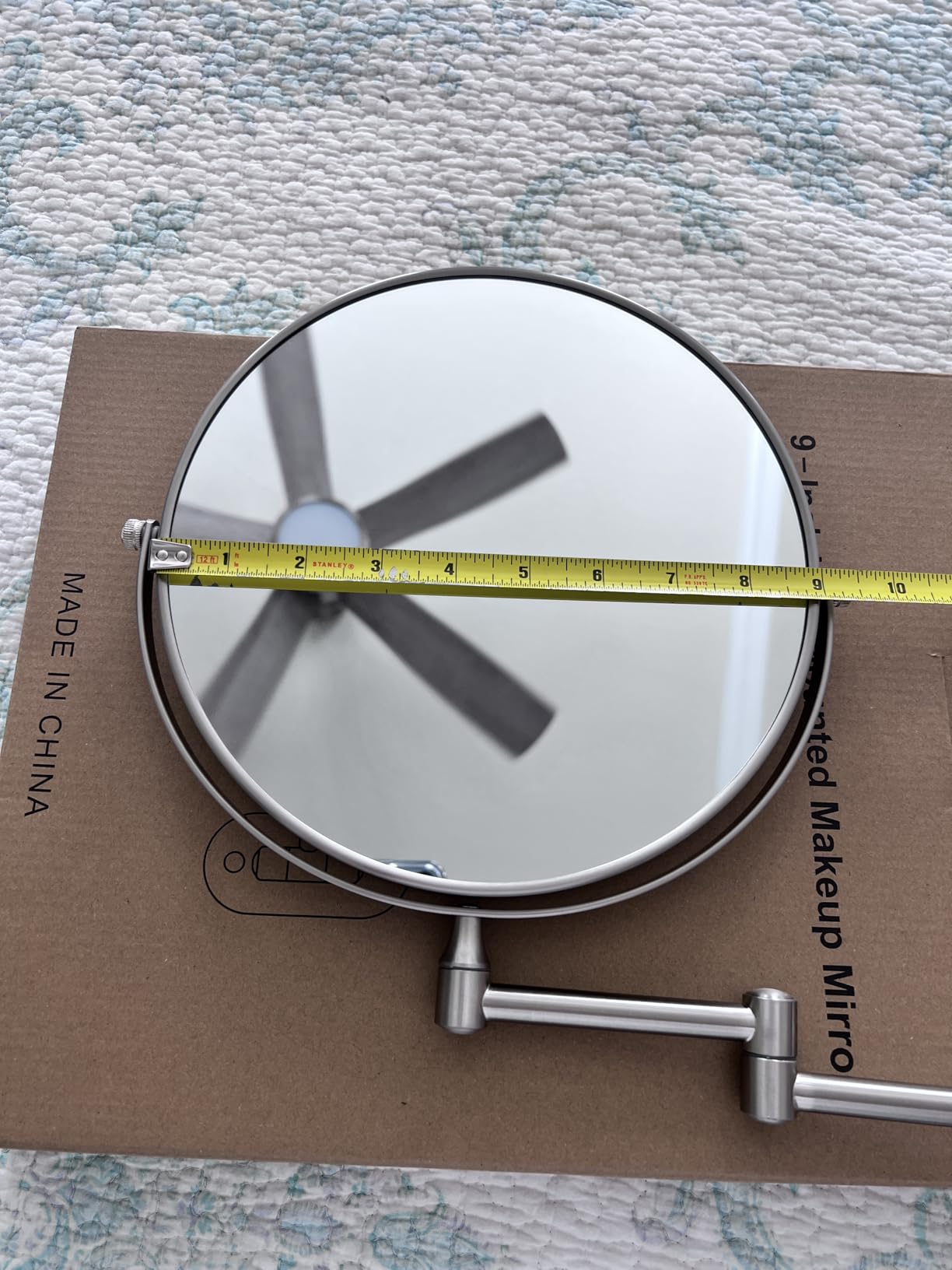 DECLUTTR 8 Inch Wall Mounted Magnifying Mirror with 10x Magnification, Double Sided Vanity Makeup Mirror for Bathroom, Chrome Finished customer photo 2