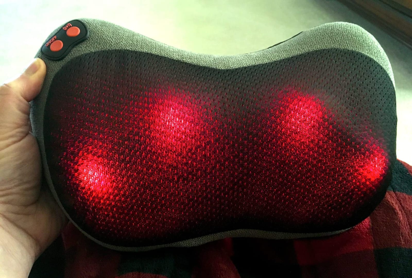 Papillon Back Massager with Heat,Shiatsu Pillow for Body Pain Relief Gray customer photo 1