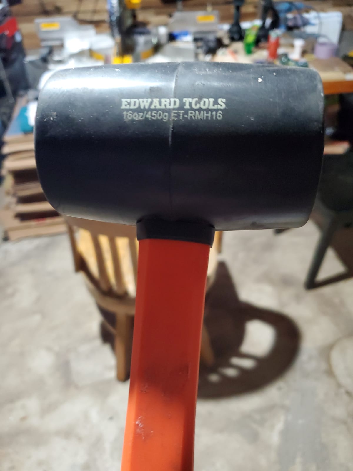 Edward Tools Rubber Mallet Hammer 16 oz - Durable Eco-friendly Rubber Hammer Head for Camping, Flooring, Tent Stakes, Woodworking, Soft Blow Tasks without Damage - Ergonomic Grip Handle customer photo 1