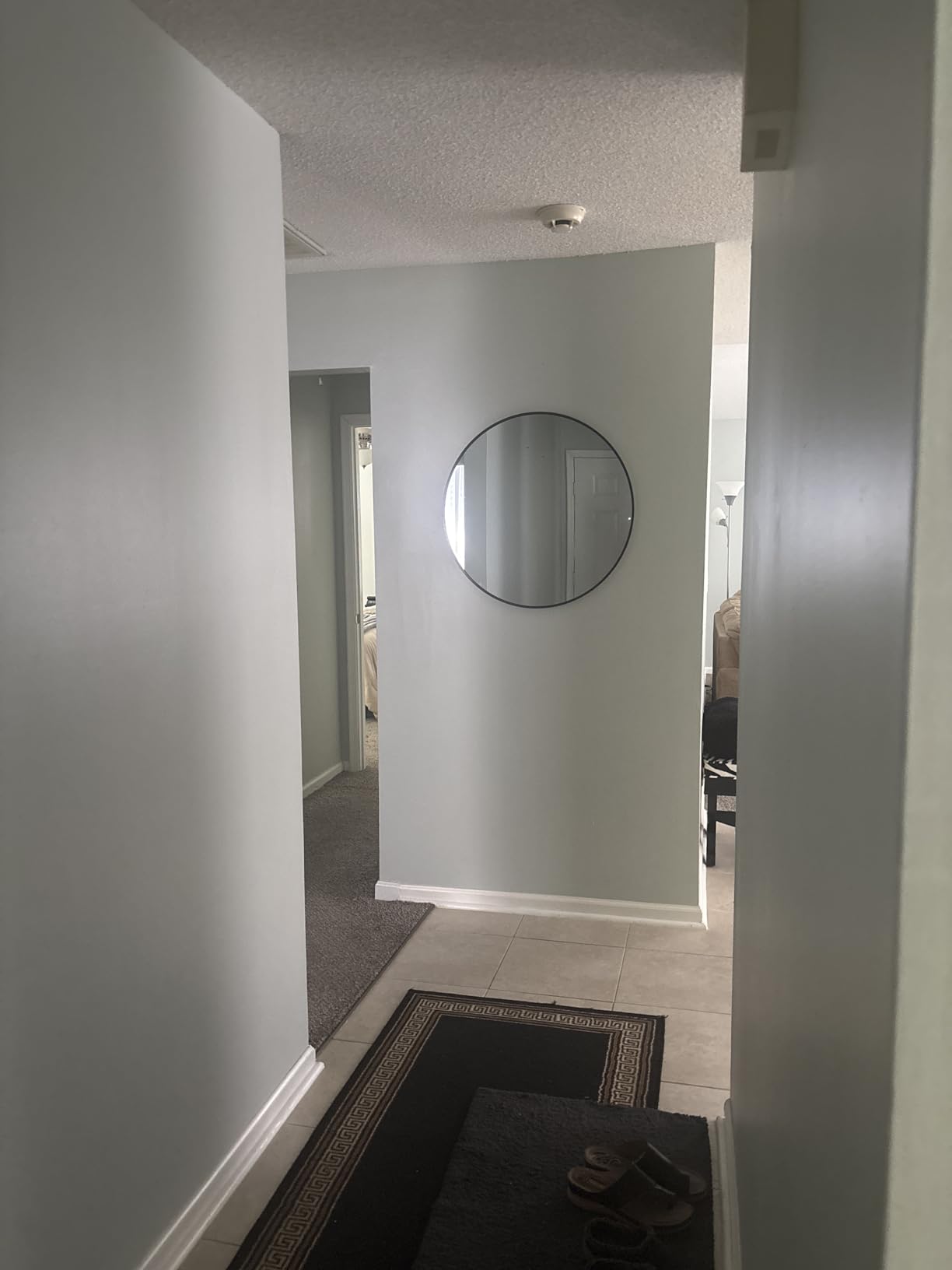 Oruii Round Mirror, 24 inch Black Circle Mirror, Matte Black Metal Frame customer photo 2