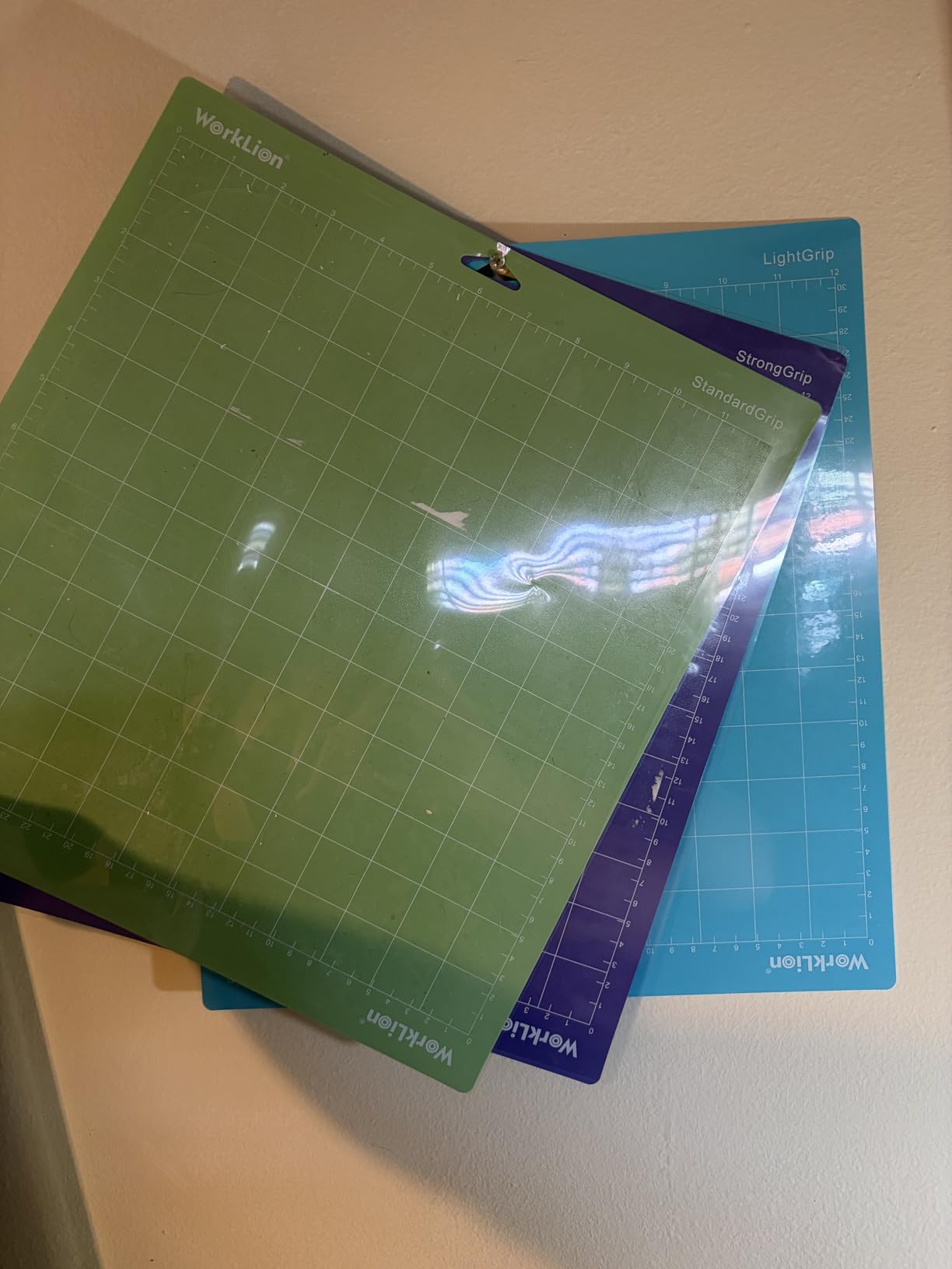 WORKLION Cutting Mat 12x12 Compatible with Maker/Maker 3/Maker 4/Air 2/Explore 3/4, Variety Sticky(Standard,Light,Strong) Vinyl Mat(3Pack) Accessories customer photo 1