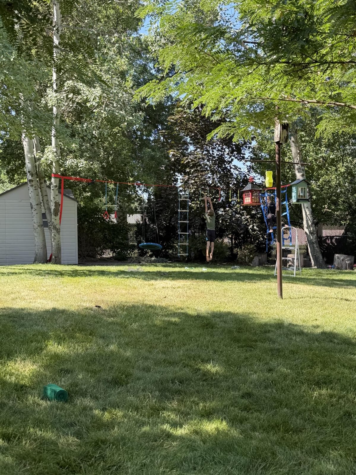 Dripex 65FT Ninja Warrior Obstacle Course for Kids - Double Longest Slacklines with 10 Most Complete Accessories for Kids, Swing, Trapeze Swing, Rope Ladder, Obstacle Net Plus 1.2M Arm Trainer customer photo 2