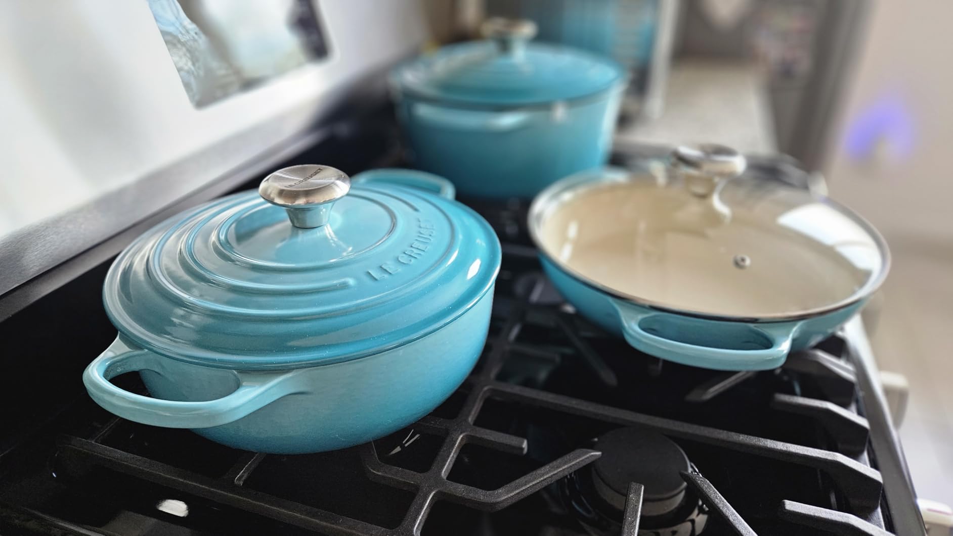 Le Creuset Enameled Cast Iron Signature Round Sauteuse, 3.5qt., Sea Salt customer photo 1