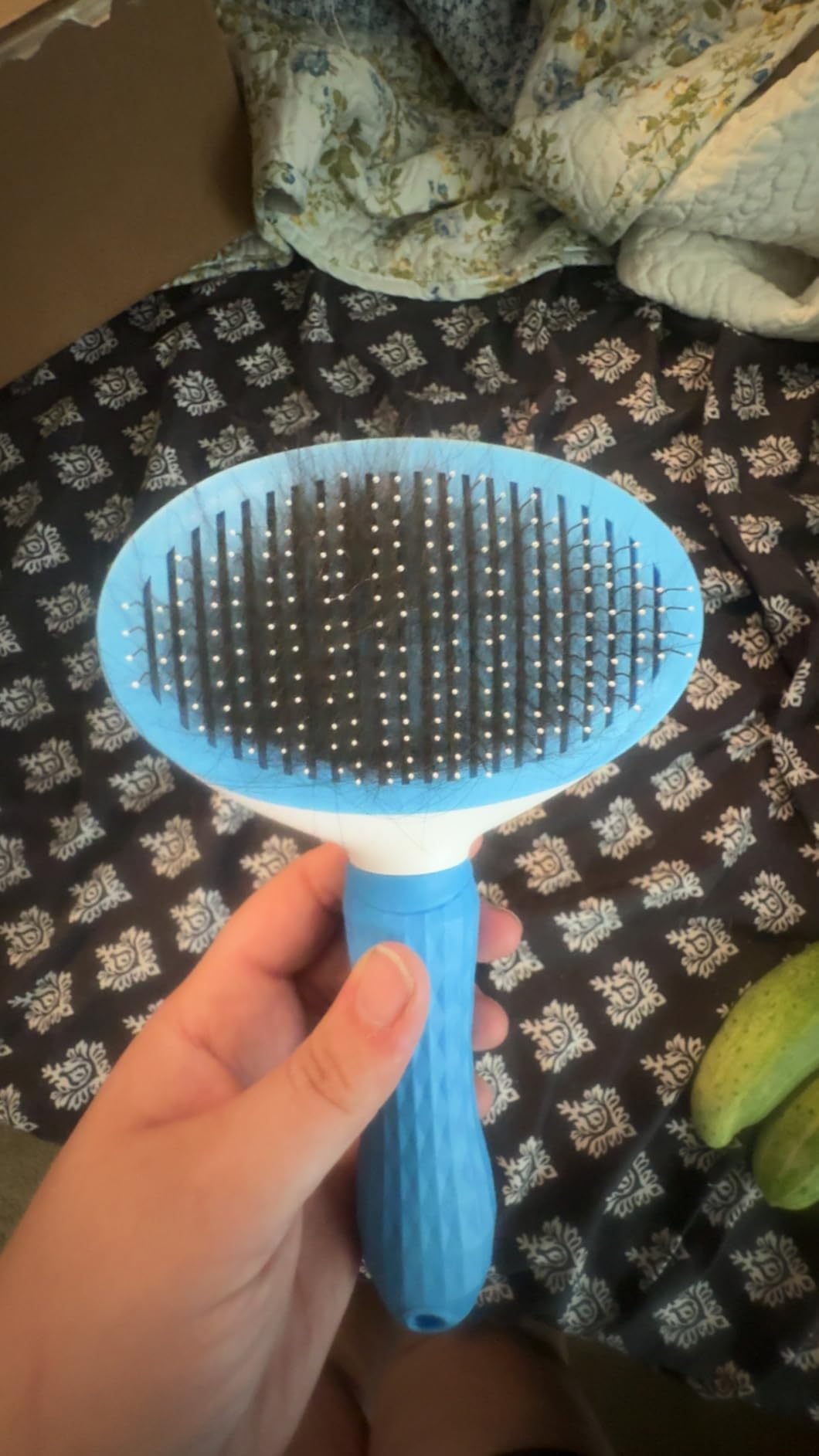 Depets Self Cleaning Slicker Brush, Dog Cat Bunny Pet Grooming Shedding Brush - Easy to Remove Loose Undercoat, Pet Massaging Tool Suitable for Pets with Long or Short Hair customer photo 2