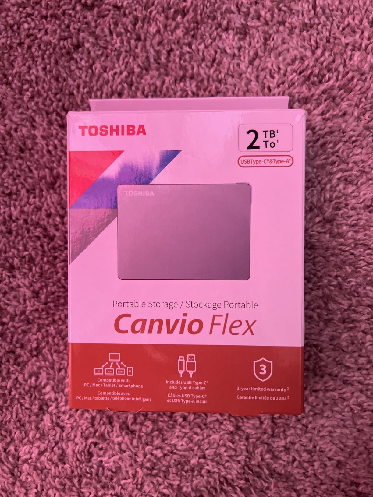 Toshiba Canvio Flex 1TB Portable External Hard Drive USB-C USB 3.0, Silver for PC, Mac, & Tablet - HDTX110XSCAA customer photo 1