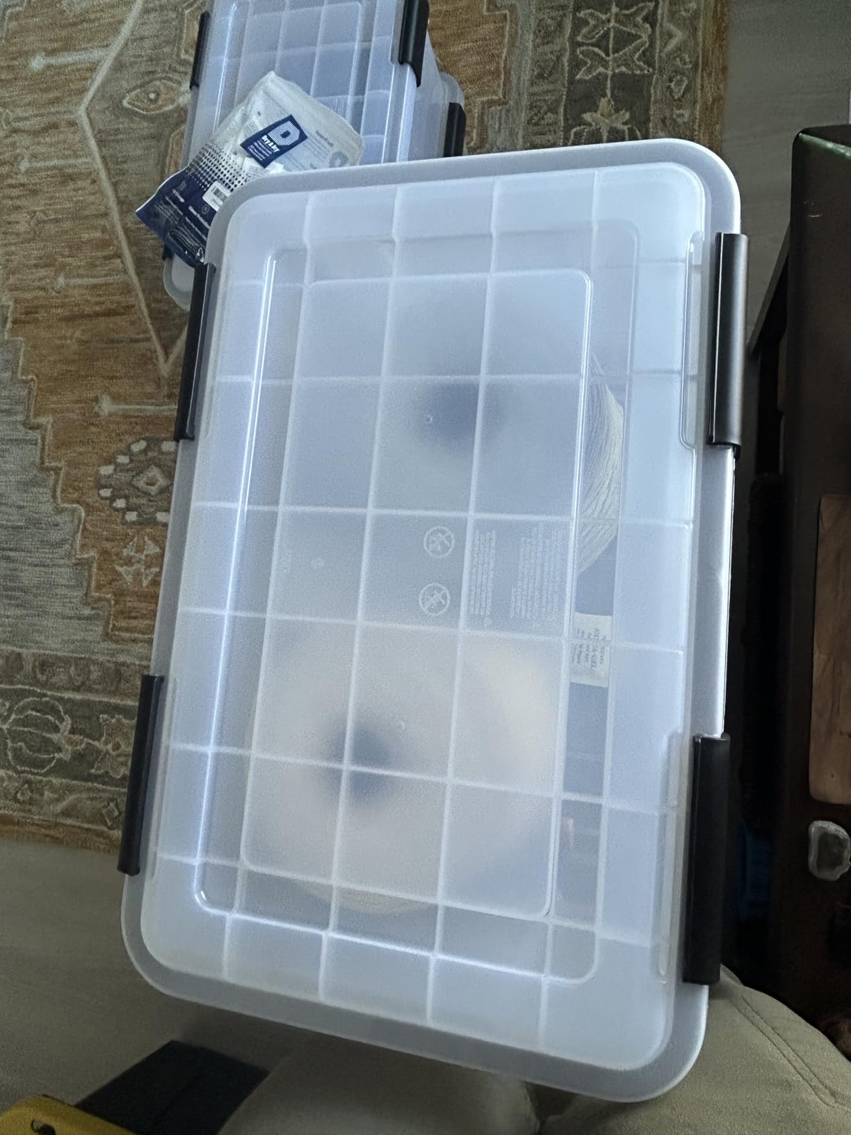 IRIS USA 4-Pack 41 Qt Storage Bins with Gasket Lids, Clear/Black customer photo 1