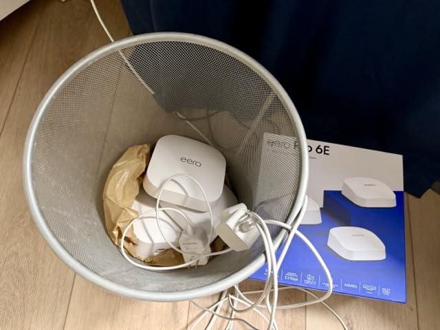 Amazon eero Pro 6E mesh wifi system - Supports internet plans up to 2.5 Gbps, Coverage up to 4,000 sq. ft., Connect 100+ devices, 2-pack customer photo 1