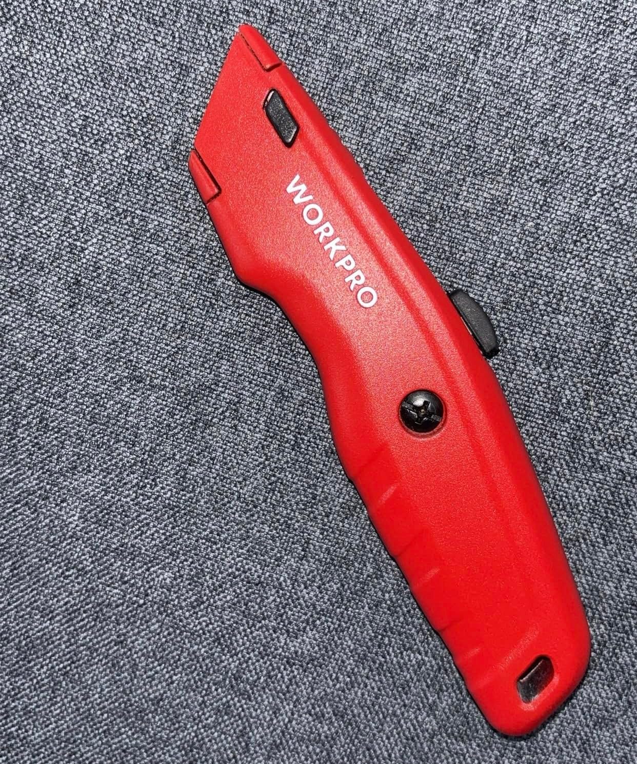 WORKPRO Premium Utility Knife, Retractable All Metal Heavy Duty Box Cutter, Quick Change Blade Razor Knife, with 10 Extra Blades customer photo 2