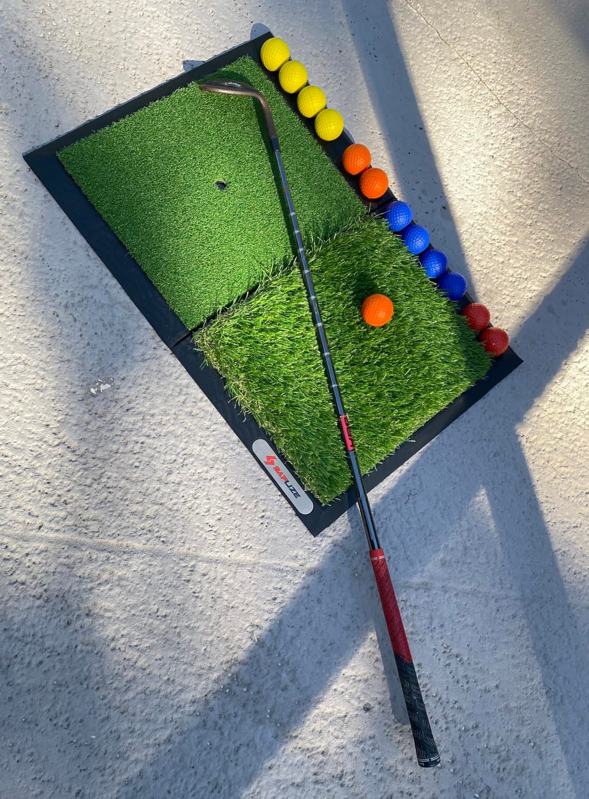 SAPLIZE Foldable Heavy-Duty Golf Hitting Mat with 10mm EVA Backing for Indoor/Outdoor Swing & Chipping, Golf Accessories & Gift for Men & Women customer photo 2