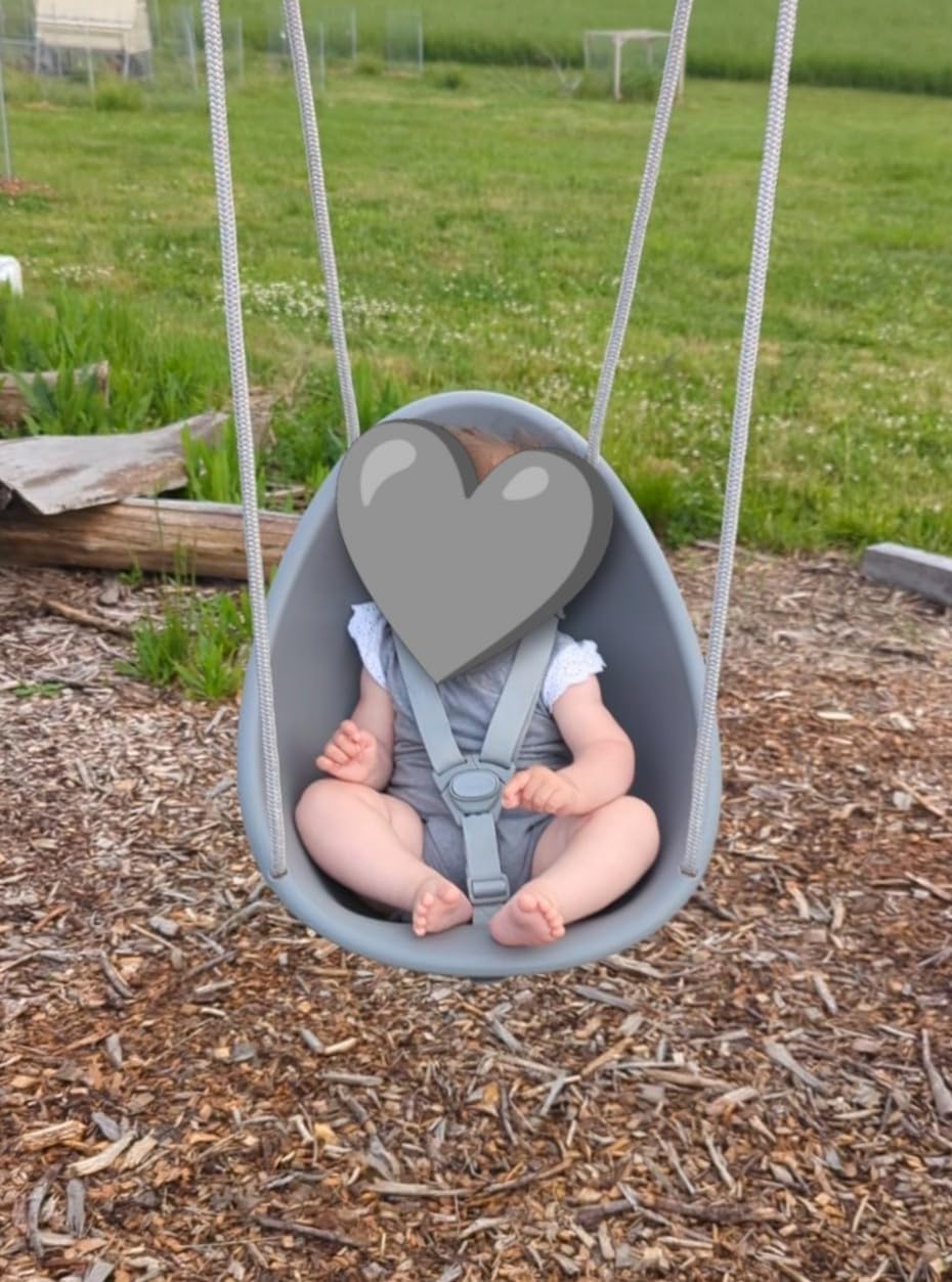 Swurfer Coconut Toddler Swing – Comfy Baby Swing Outdoor, 3- Point Adjustable Safety Harness, Secure, Safe Quick Click Locking System, Blister-Free Rope, Easy Installation, Ages 6-36 Months customer photo 1