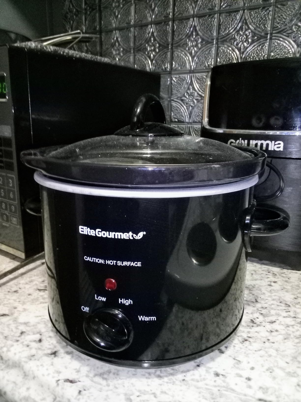 Elite Gourmet MST239X Electric Round Slow Cooker, 2 Qt, Black customer photo 1