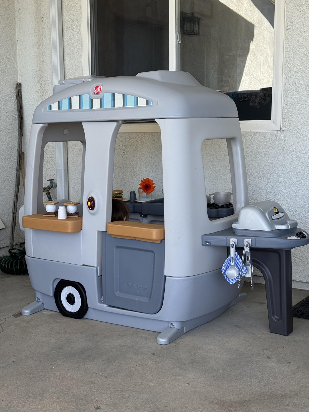 Step2 Adventure Camper Kids Playhouse, Indoor/Outdoor Playset with Kitchenette, Interactive Doorbell Sounds, 52-Piece Toy Accessories, Durable Plastic, For Toddlers 2+ Years customer photo 2