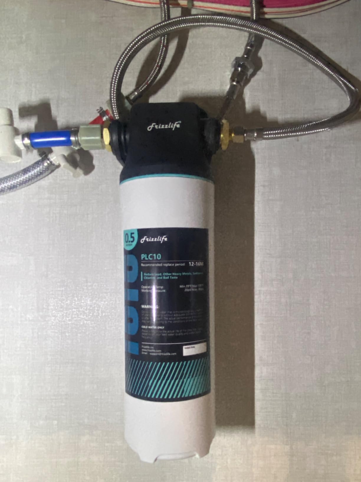 Frizzlife SW10 Under Sink Water Filter System, NSF/ANSI 53&42 Certified, Reduces 99.99% Lead, Chlorine, Bad Taste & Odor, Direct Connect Water Filter, 8K Gallons High Capacity, 0.5 Micron, USA Tech customer photo 1