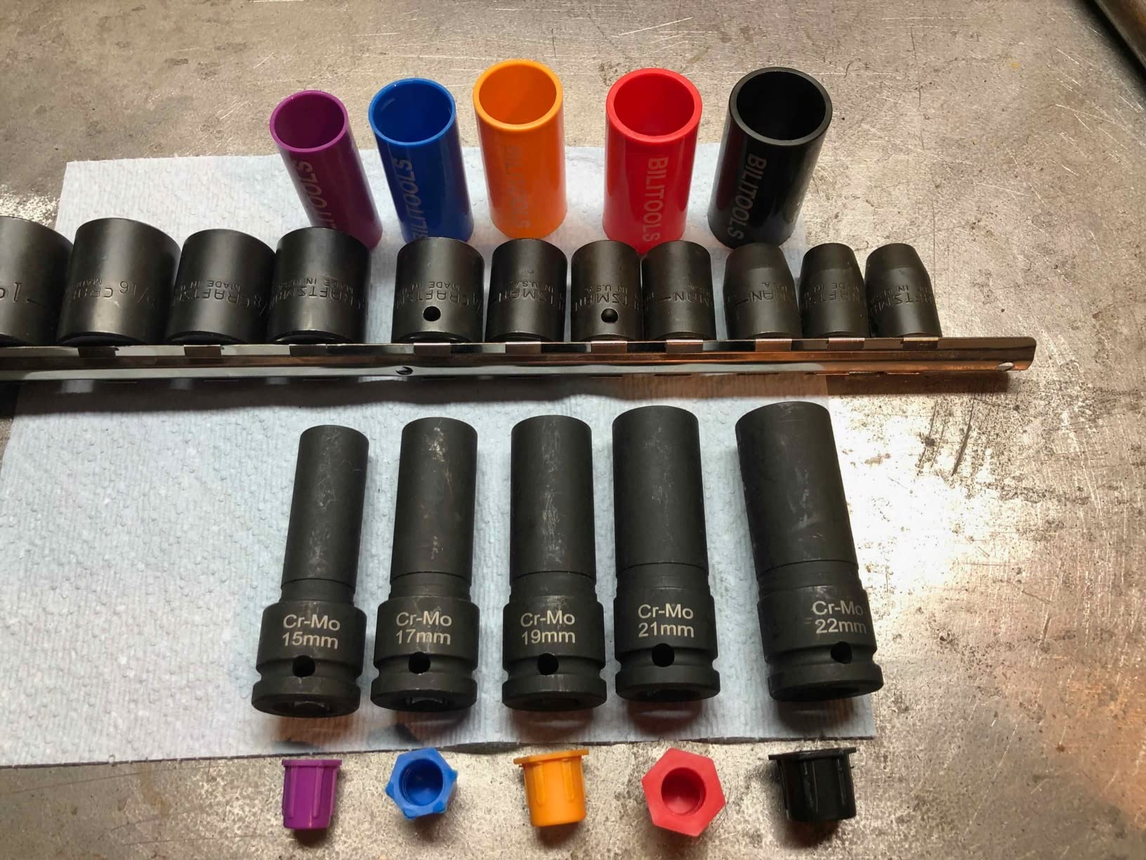BILITOOLS 5pcs 1/2’’ Drive Impact Lug Nut Socket Set, 15/17/19/21/22mm customer photo 1