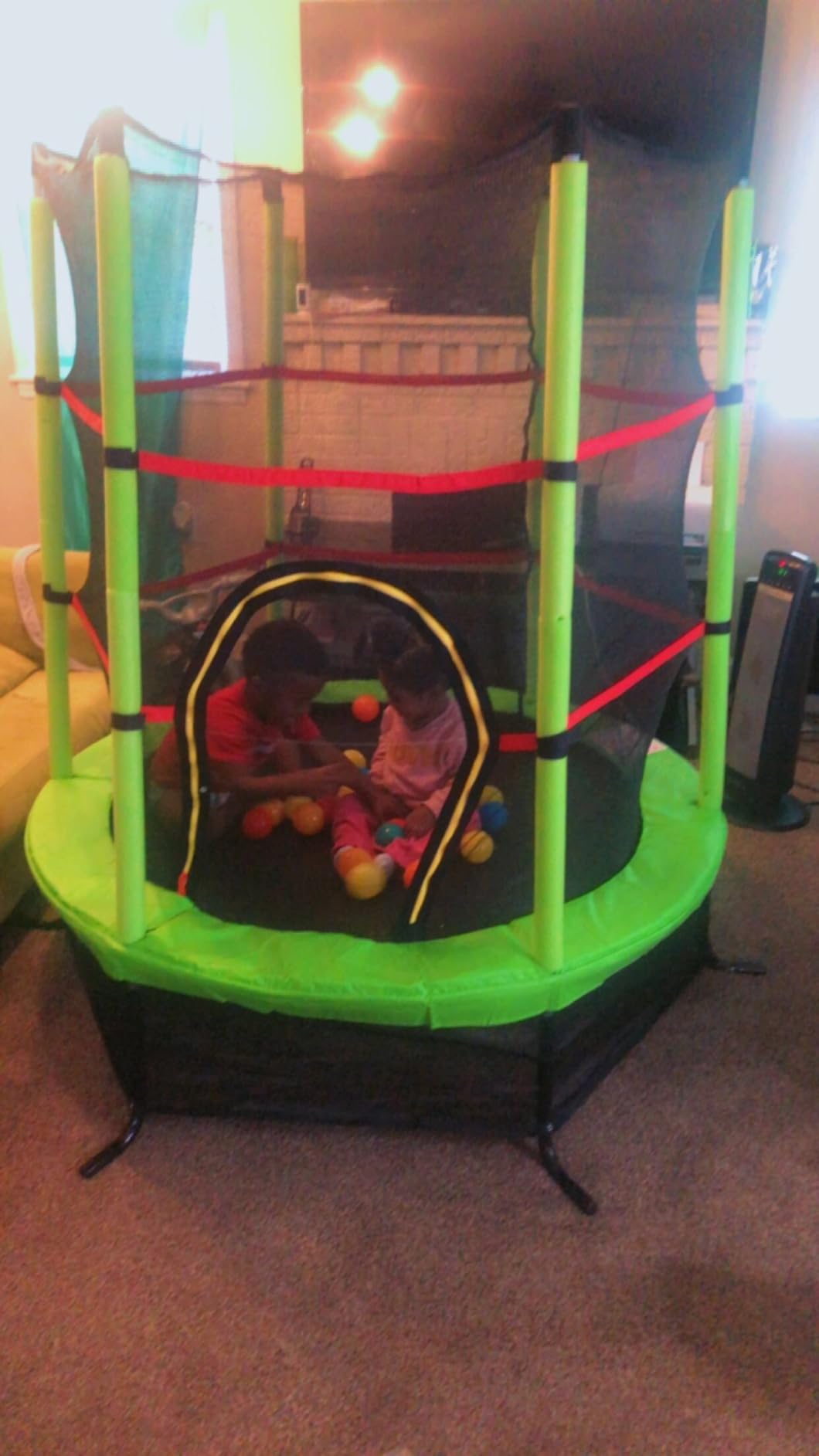 Giantex 55'' Mini Kids Trampoline With Safety Enclosure Net, ASTM Approved, No-Gap Safe Design, Easy to Assemble 4.6 Ft Outdoor Indoor Small Toddler customer photo 1