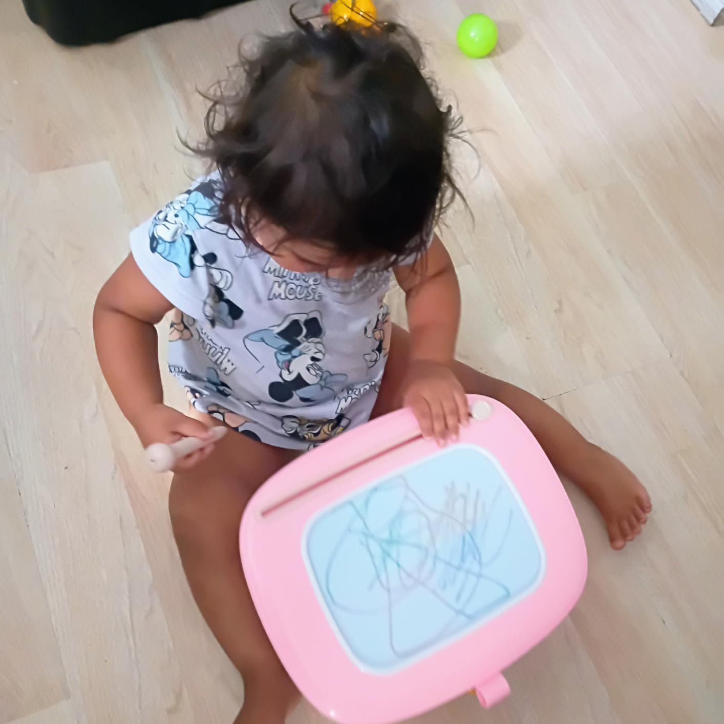 Kikidex Magnetic Drawing Board, Toddler Girl Toys for 1-3 Year Old, Doodle Board Pad Learning and Educational Toys for 1 2 3 Year Old Kids Birthday Gift (Light Blue) customer photo 2