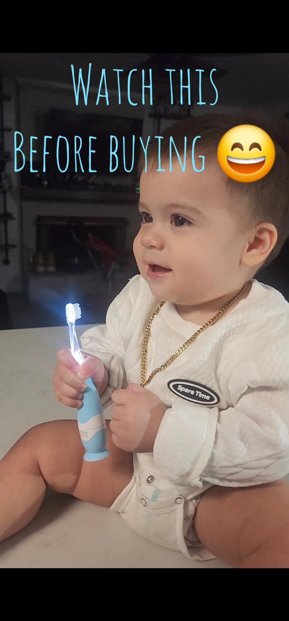 Papablic Toddler Sonic Electric Kids Toothbrush for Ages 1-3, Dinosaur(Max) customer photo 1