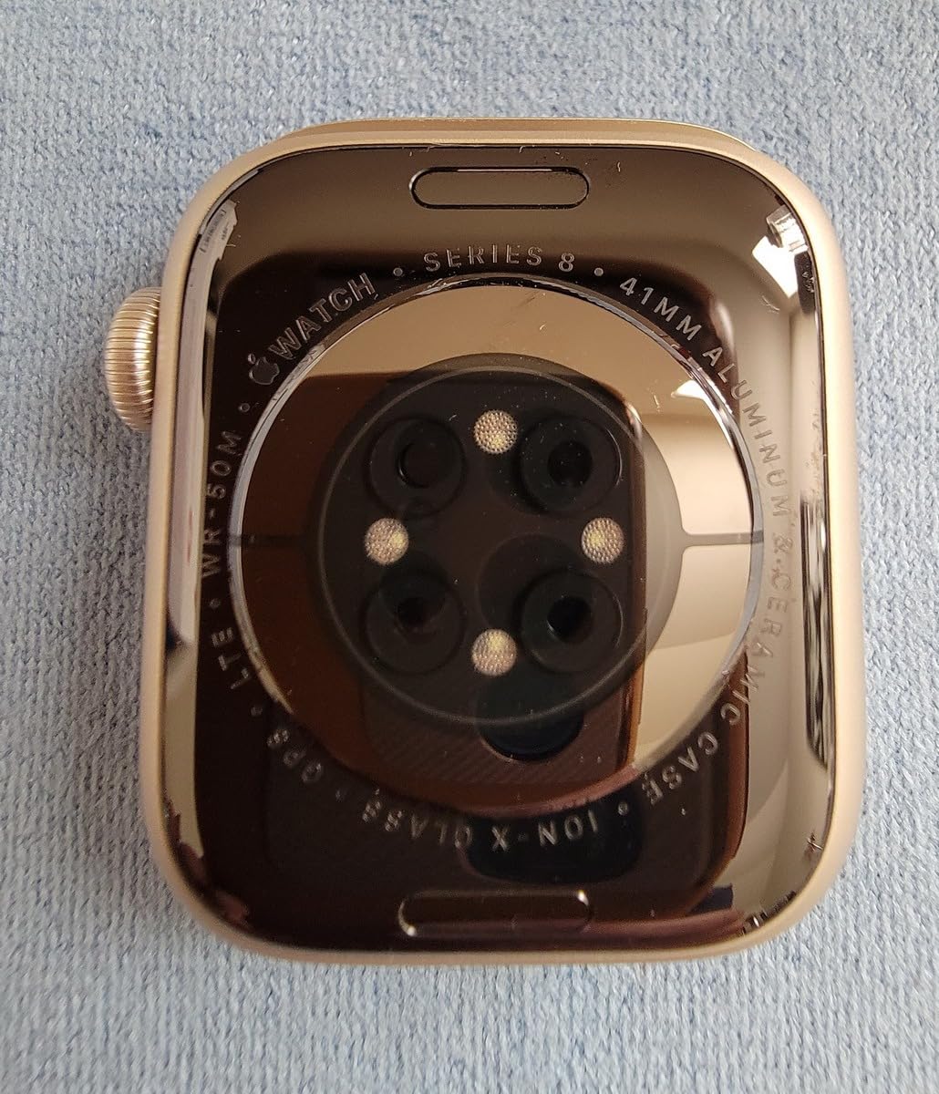 Apple Watch Series 8 [GPS + Cellular, 41mm] Starlight Aluminum Case with Starlight Sport Band, M/L (Renewed) customer photo 1
