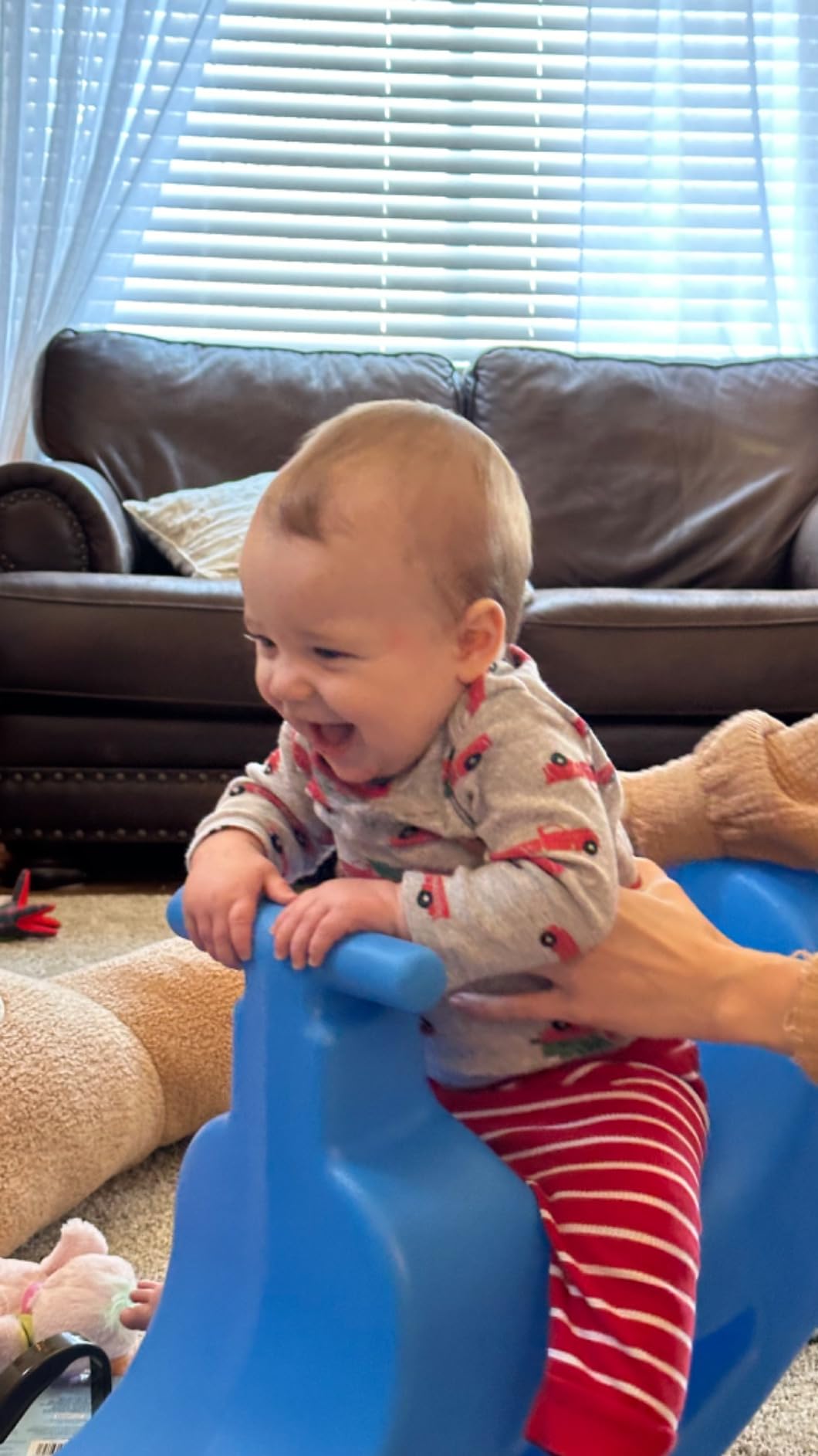 Simplay3 Up and Down Teeter Totter Seesaw - Rocking Fun for Two Toddlers or Kids Ages 18 Months to 5 Yrs- Sapphire, Made in USA customer photo 2