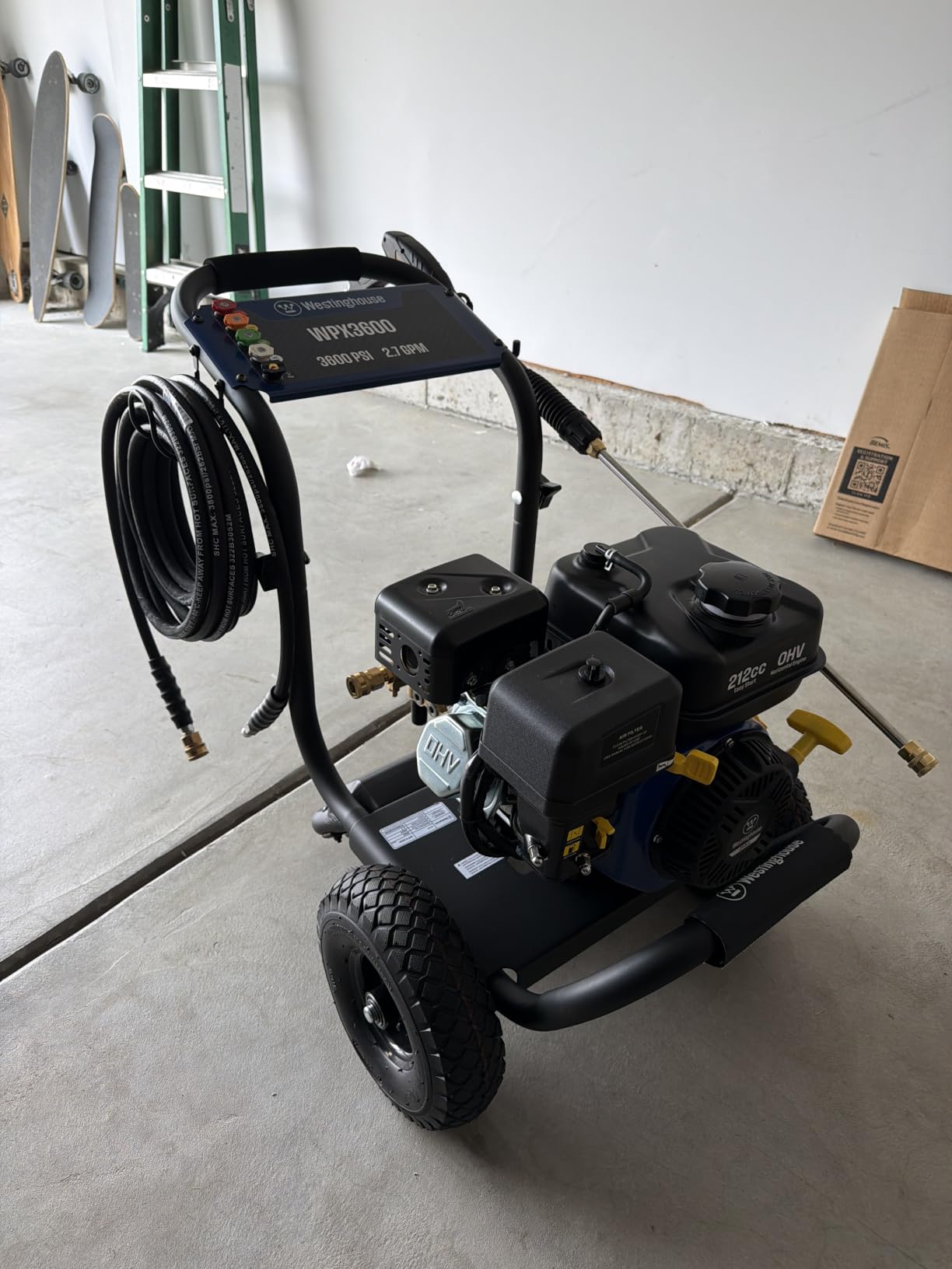 Westinghouse WPX3600 Gas Pressure Washer, 3600 PSI and 2.7 GPM, Onboard Soap Tank, Spray Gun and Wand, 5 Nozzle Set, for Cars/Fences/Driveways/Homes/Patios/Furniture customer photo 1