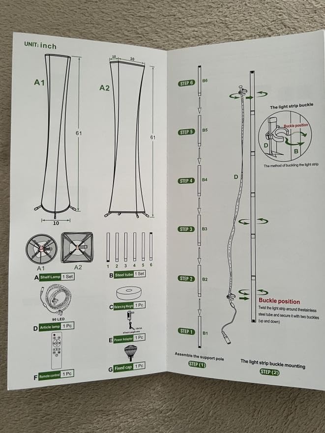 61'' Round Floor Lamp, RGB LED Corner Floor Lamp with Music Sync, 16W+ Colors & 3 Color Temperatures, APP & Remote Control, Modern Standing Lamp for Living Room Bedroom customer photo 1