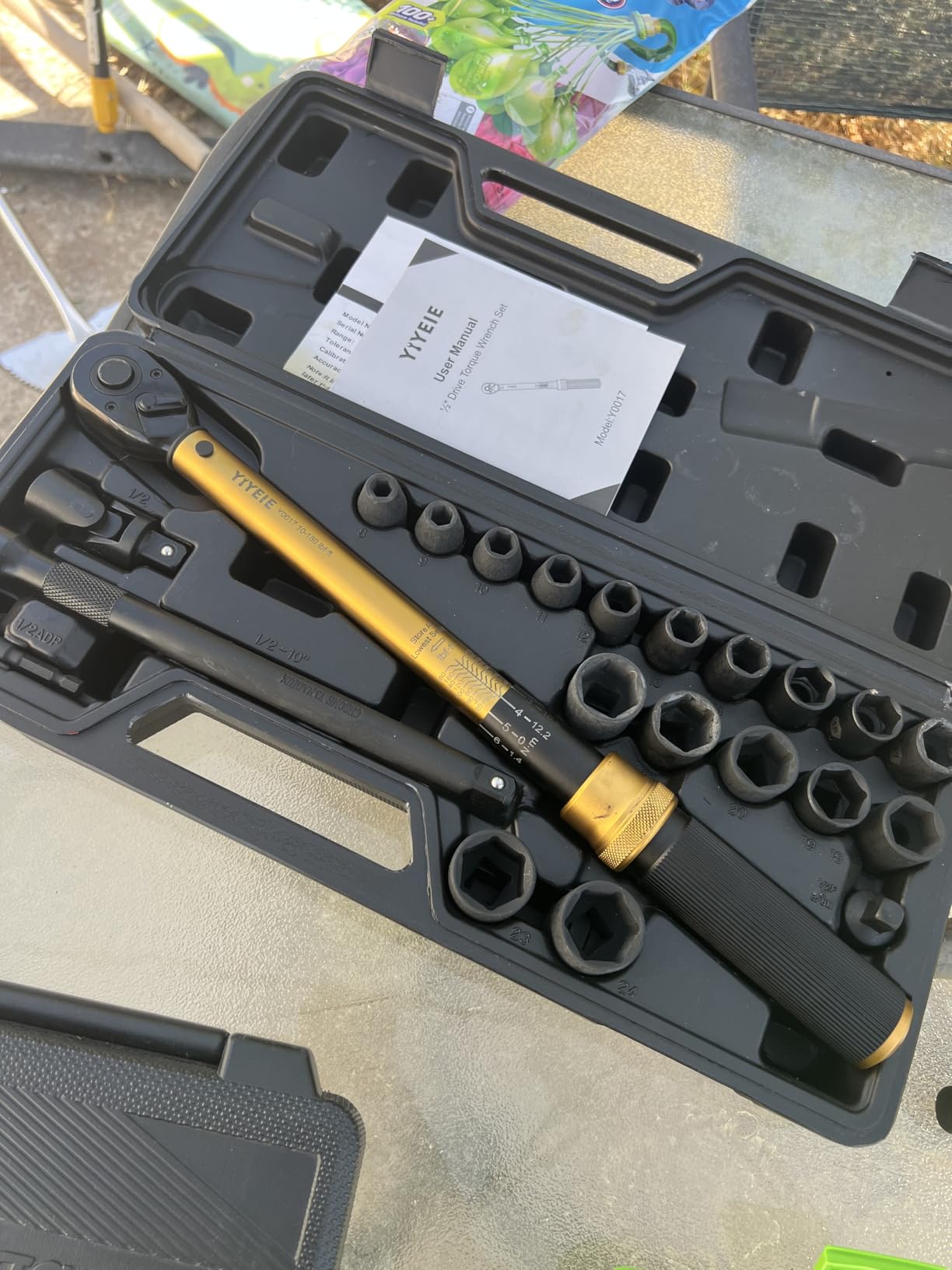 YIYEIE 22PCS Torque Wrench Set 1/2