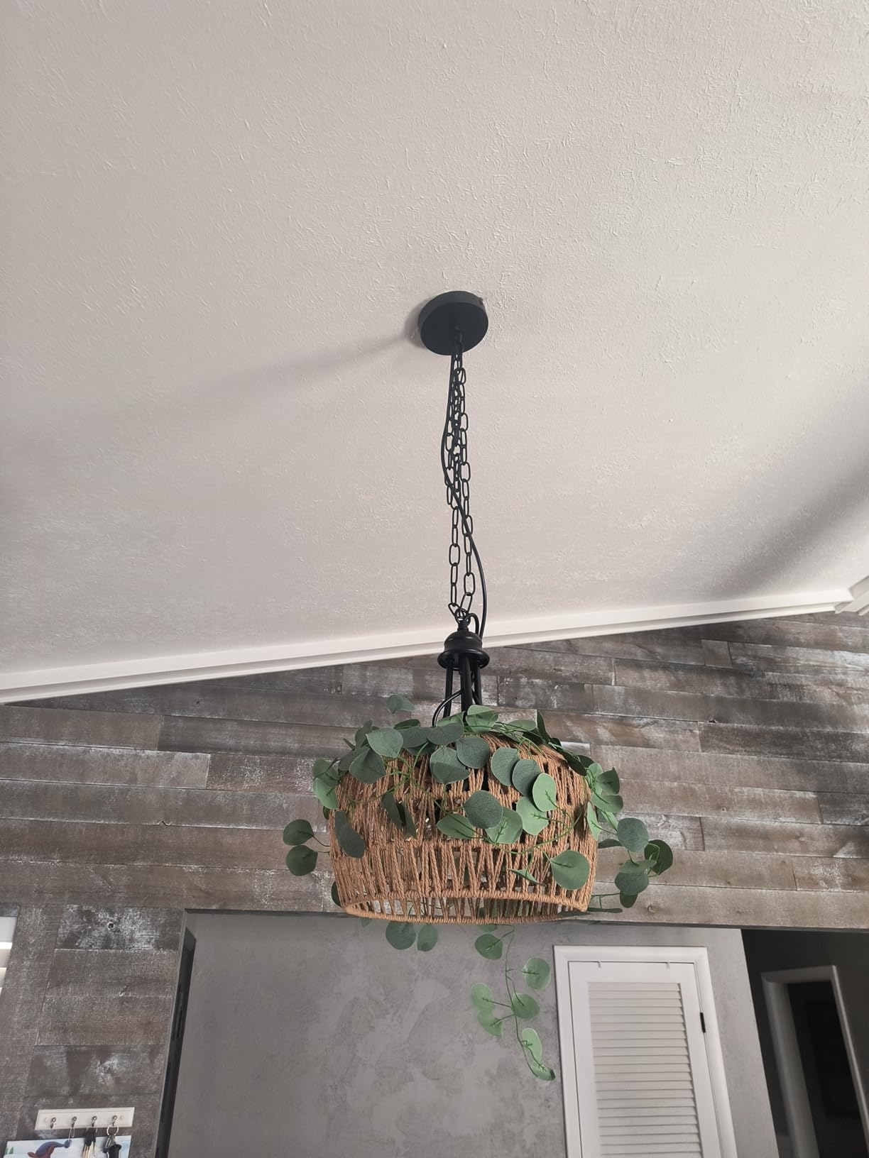 HMVPL Large Farmhouse Chandeliers for Dining Room, 5-Light Rattan Boho Chandelier Light Fixture with Wicker Lampshade, Coastal Hanging Pendant Lighting for Kitchen Island Bedroom Living Room Nursery customer photo 2