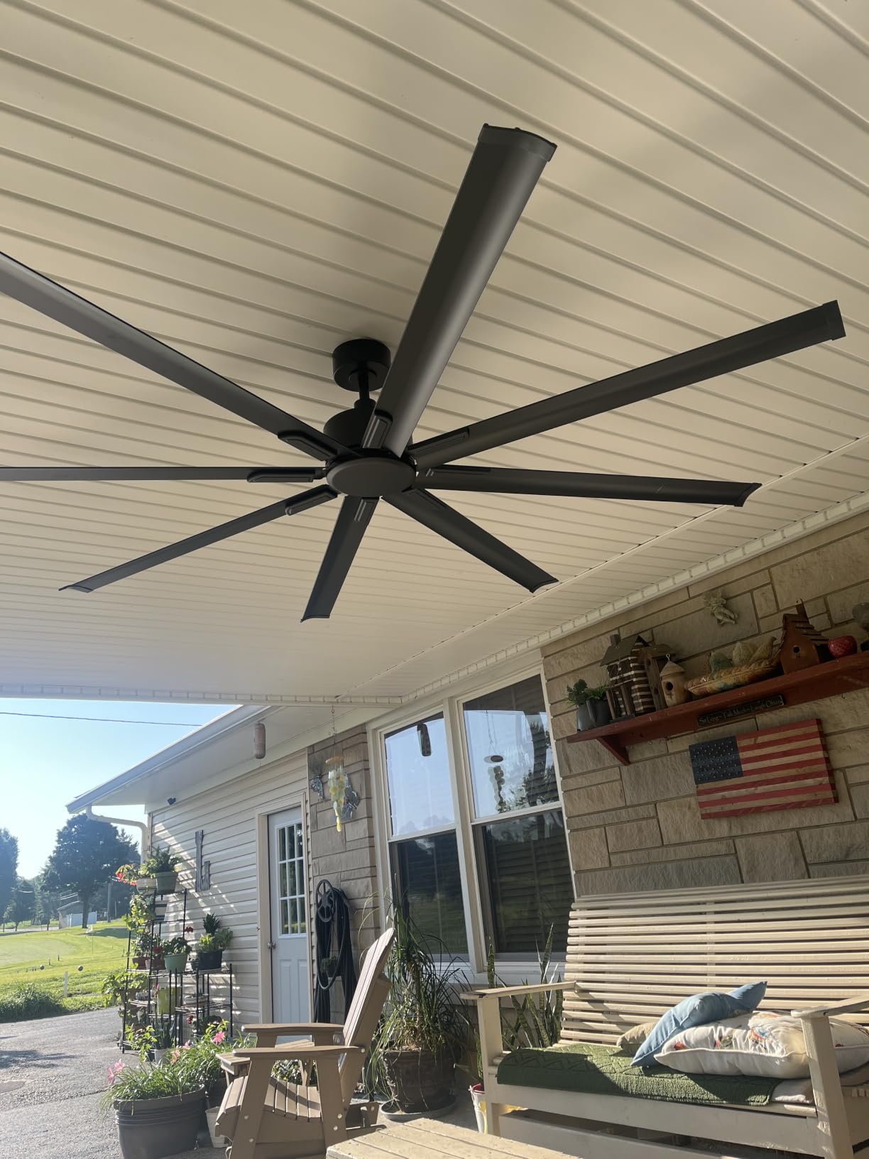 ZMISHIBO 84 Inch Heavy-Duty Ceiling Fan without Light, 8 Aluminum Blades customer photo 2