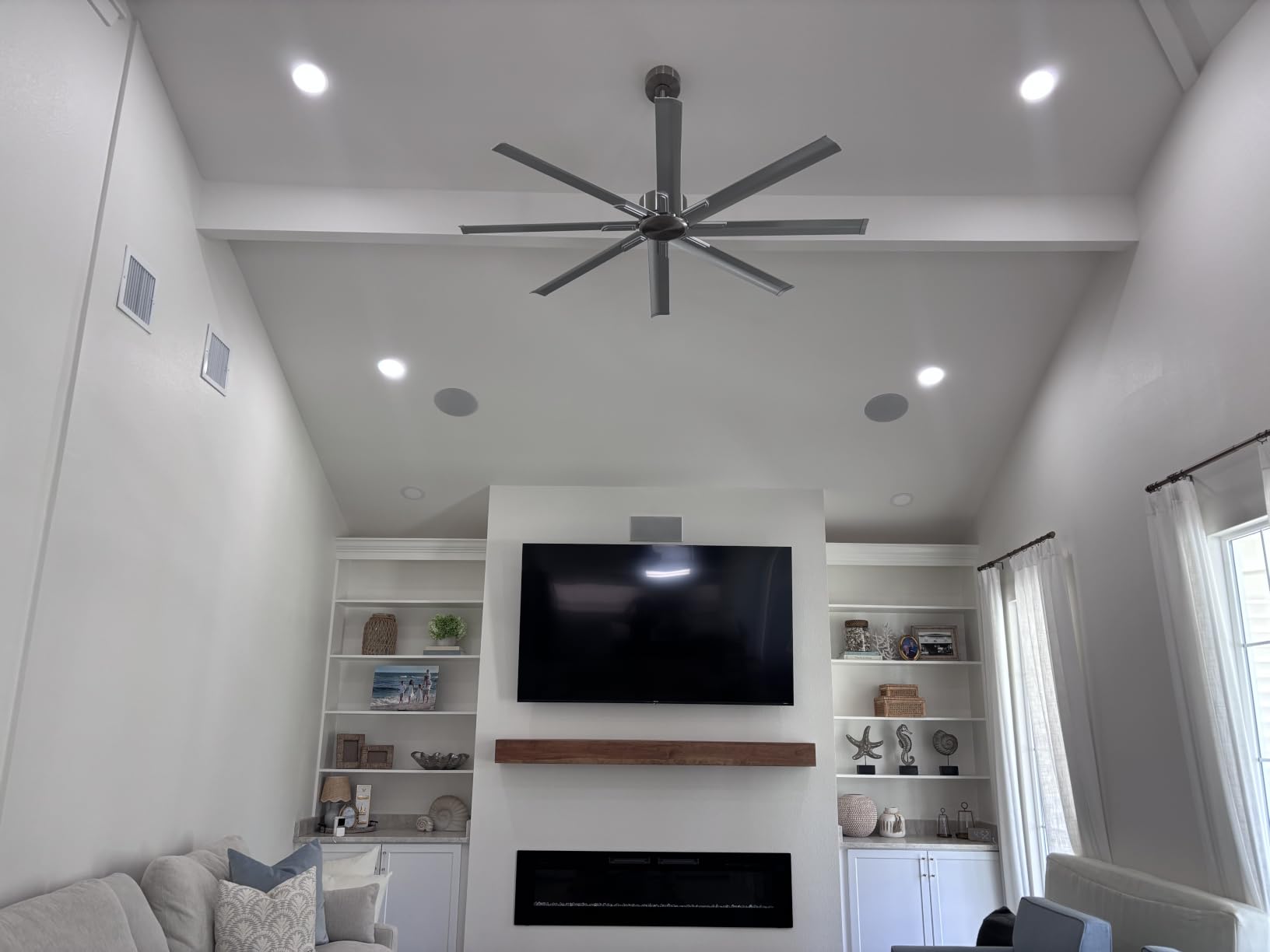 ZMISHIBO 96 Inch Industrial Ceiling Fan without Light, 8 Aluminum Blades customer photo 1