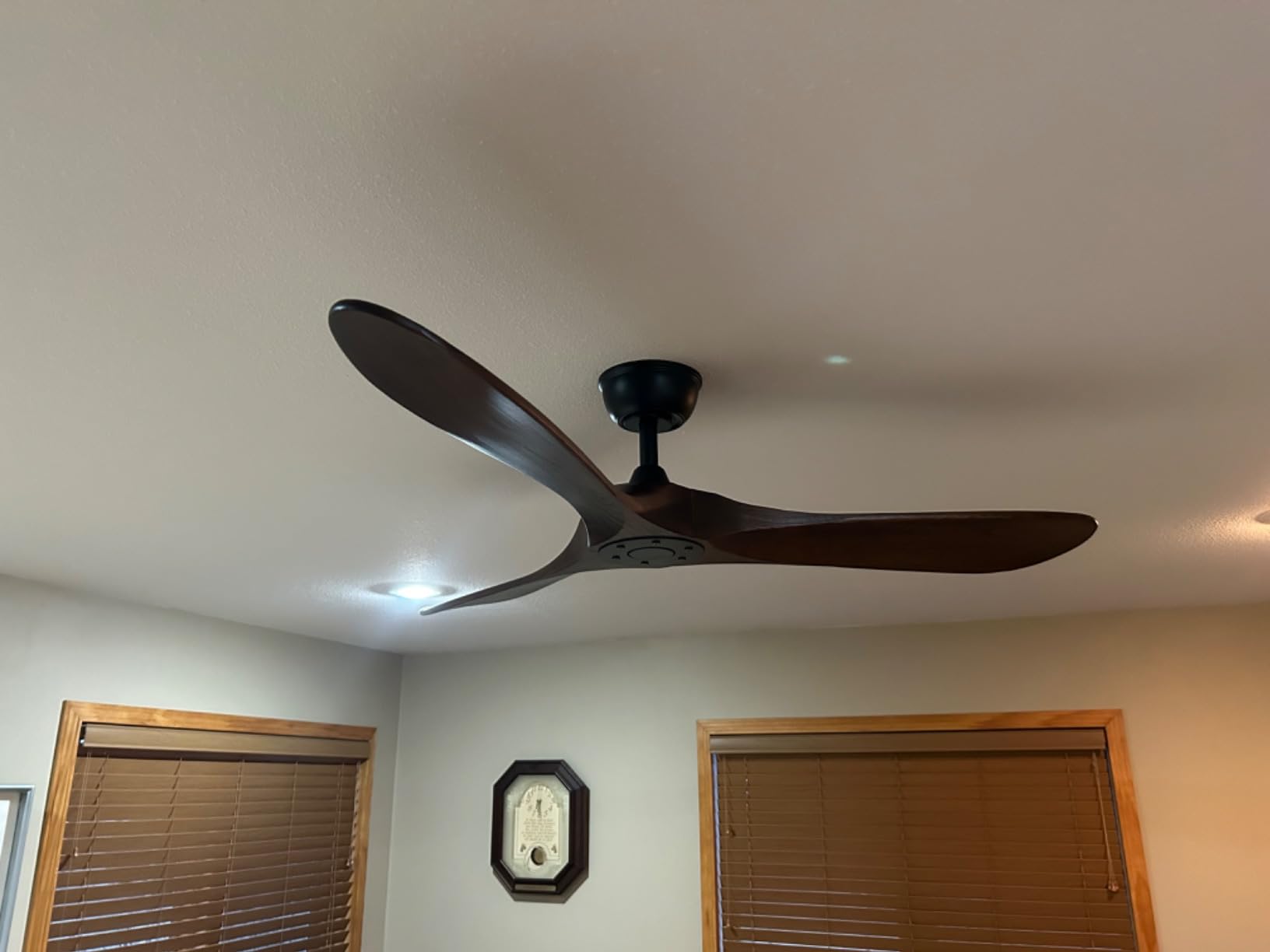 72 Inch Ceiling Fan No Light, Wood Outdoor Ceiling Fans for Patios Living Room Gazebo Porch, Indoor Modern Exterior Extra Large Ceiling Fan without Lights with Downrod(Walnut) customer photo 2