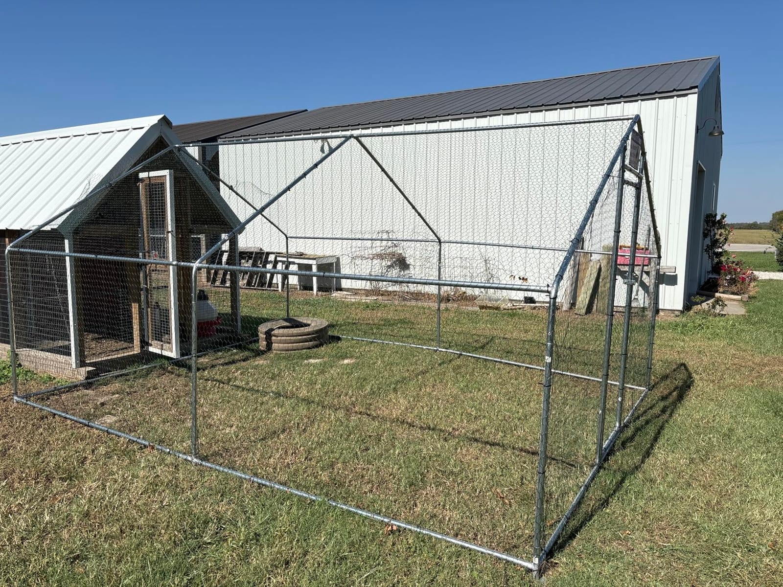 Large Metal Chicken Coop 12.8x9.84x6.6ft Chicken Runs for Yard with Cover, Walk in Chicken Coops for 10 Chickens, Heavy Duty Chicken Run Lockable Chicken Pen Outdoor Poultry Cage customer photo 2