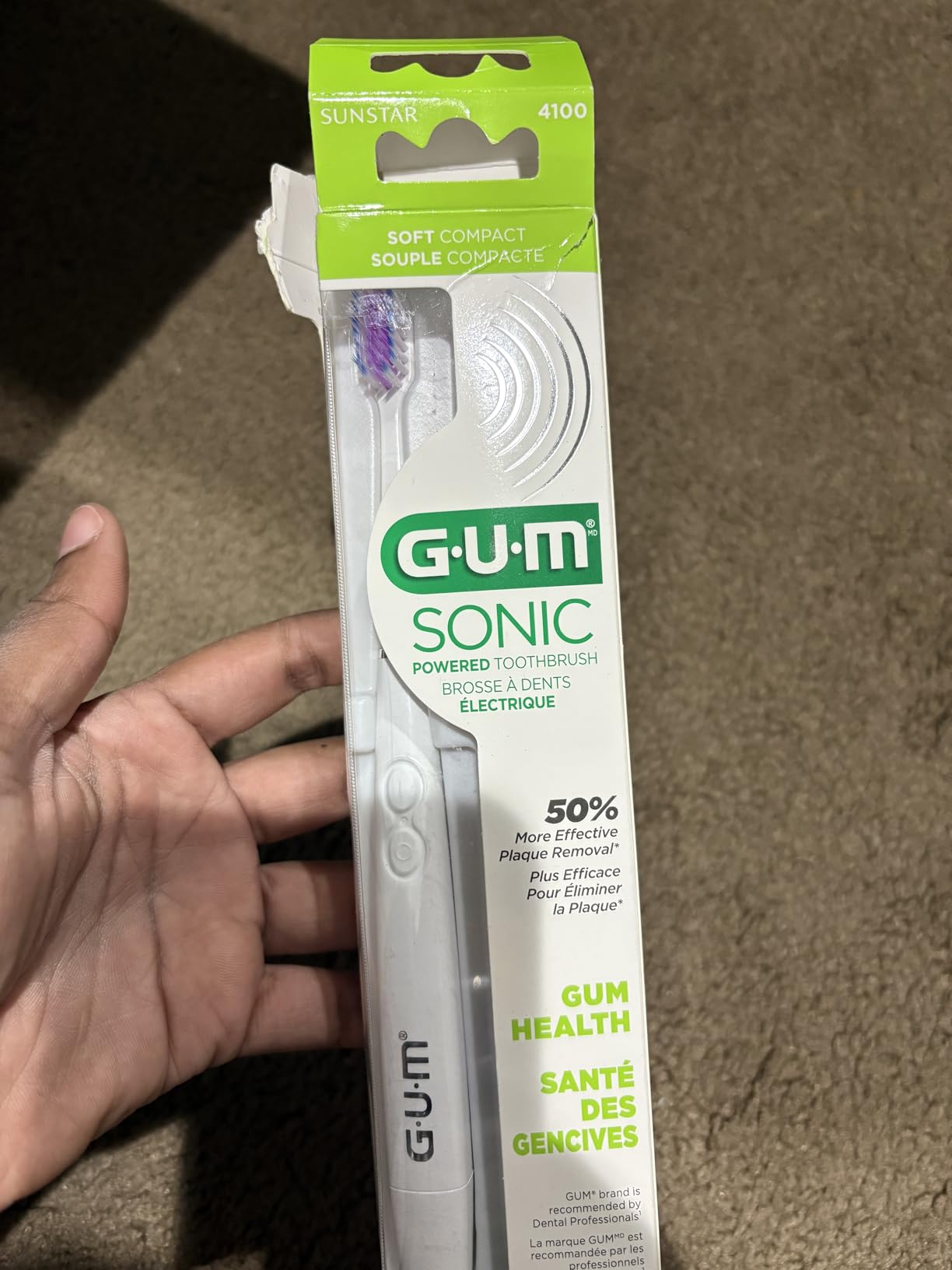GUM Sonic Powered Toothbrush, White, 1 Handle + 2 Refills customer photo 1