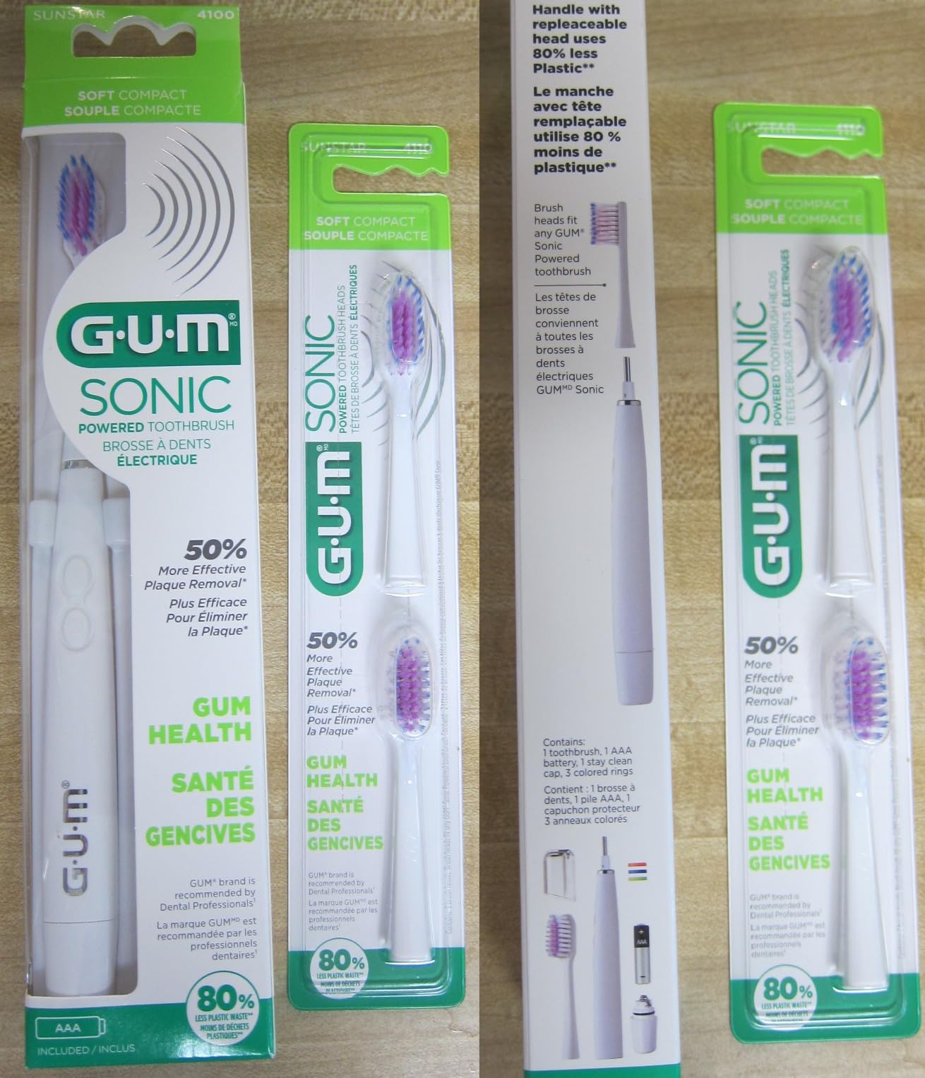 GUM Sonic Powered Toothbrush, White, 1 Handle + 2 Refills customer photo 2