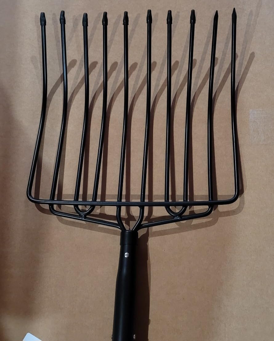 VNIMTI Pitch Fork for Gardening, 10 Tines Wide Pitch Fork with Fiberglass Handle, Heavy Duty Pitch Fork for Bedding, 45 Inches customer photo 2