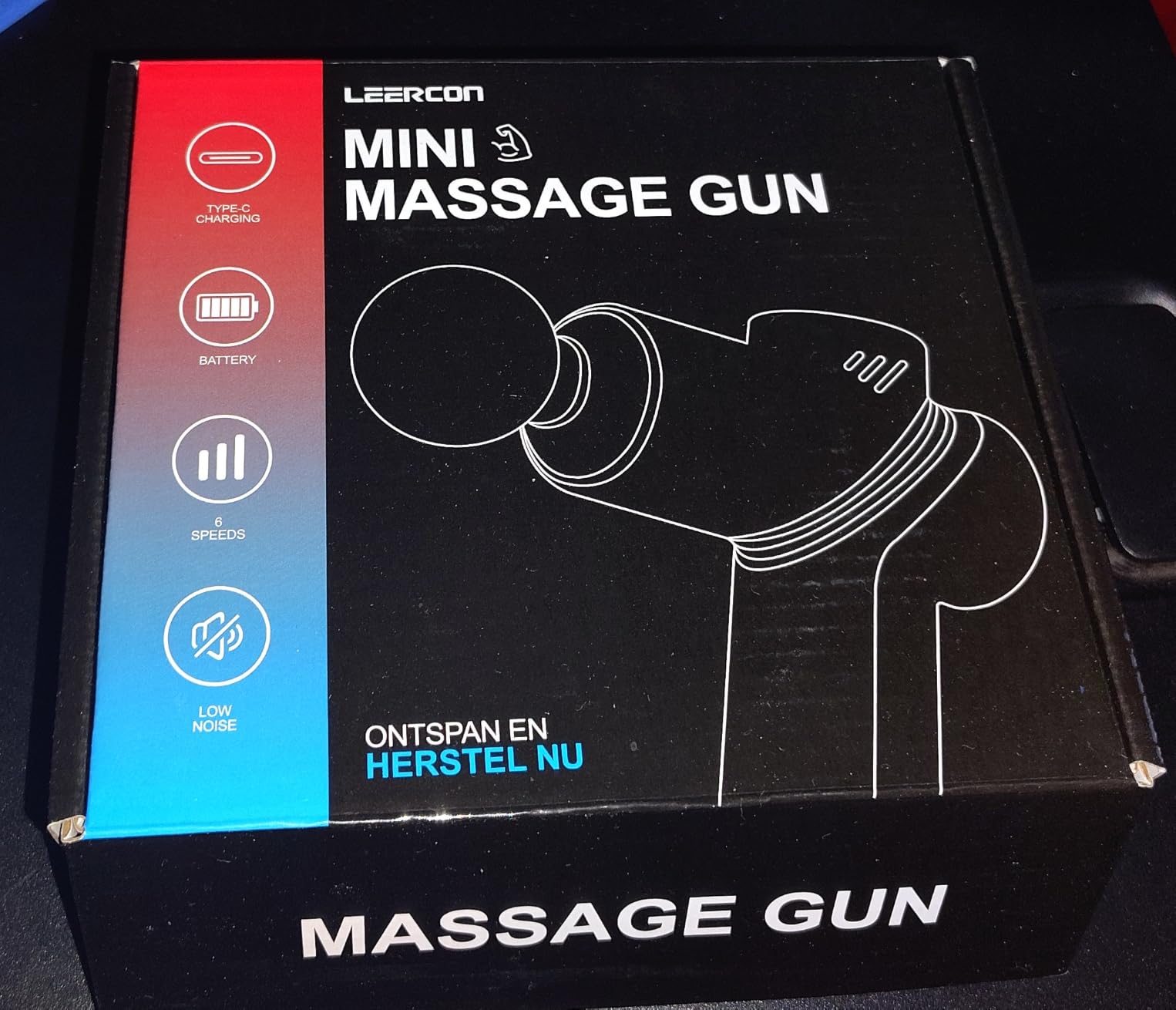 LEERCON Massage Gun Deep Tissue Mini Muscle Massager for Pain Relief, Blue customer photo 2