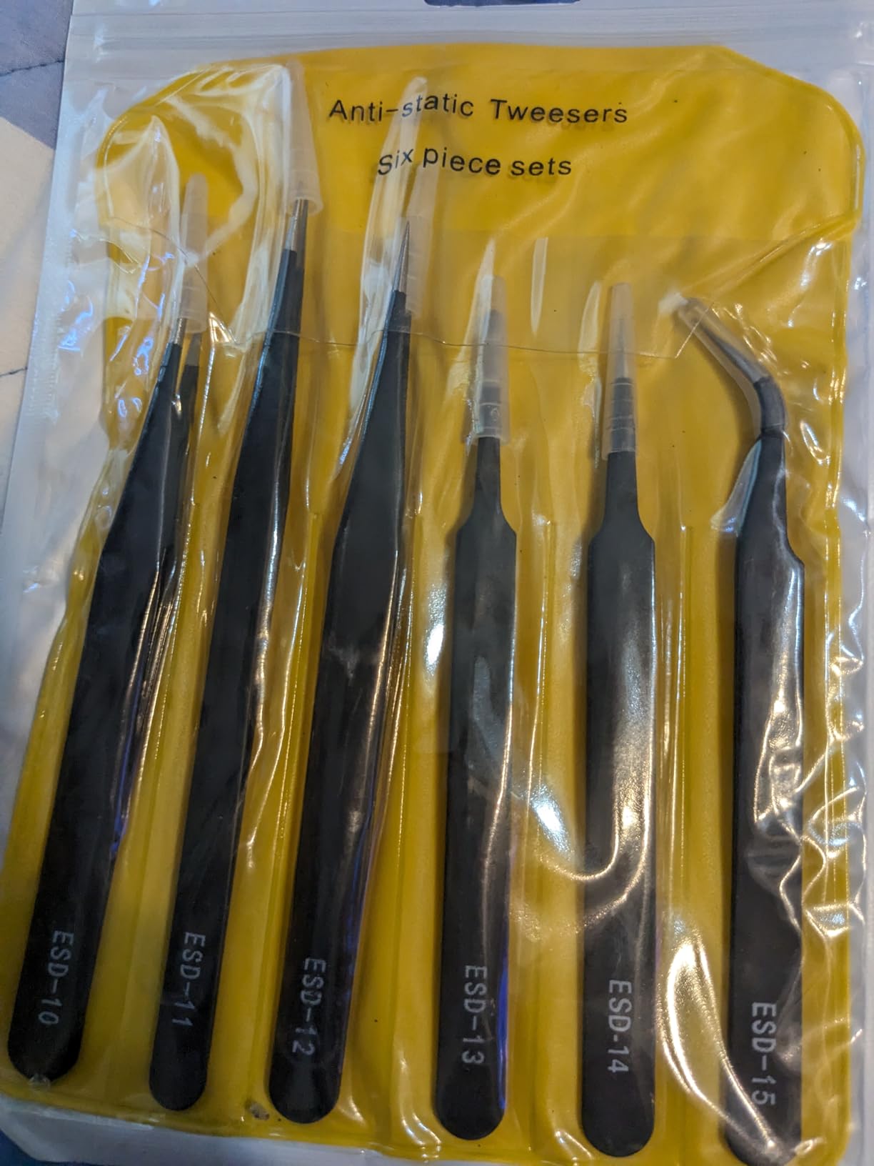 6 Pcs Precision Tweezers Set, Anti-Static Stainless Steel Craft customer photo 1