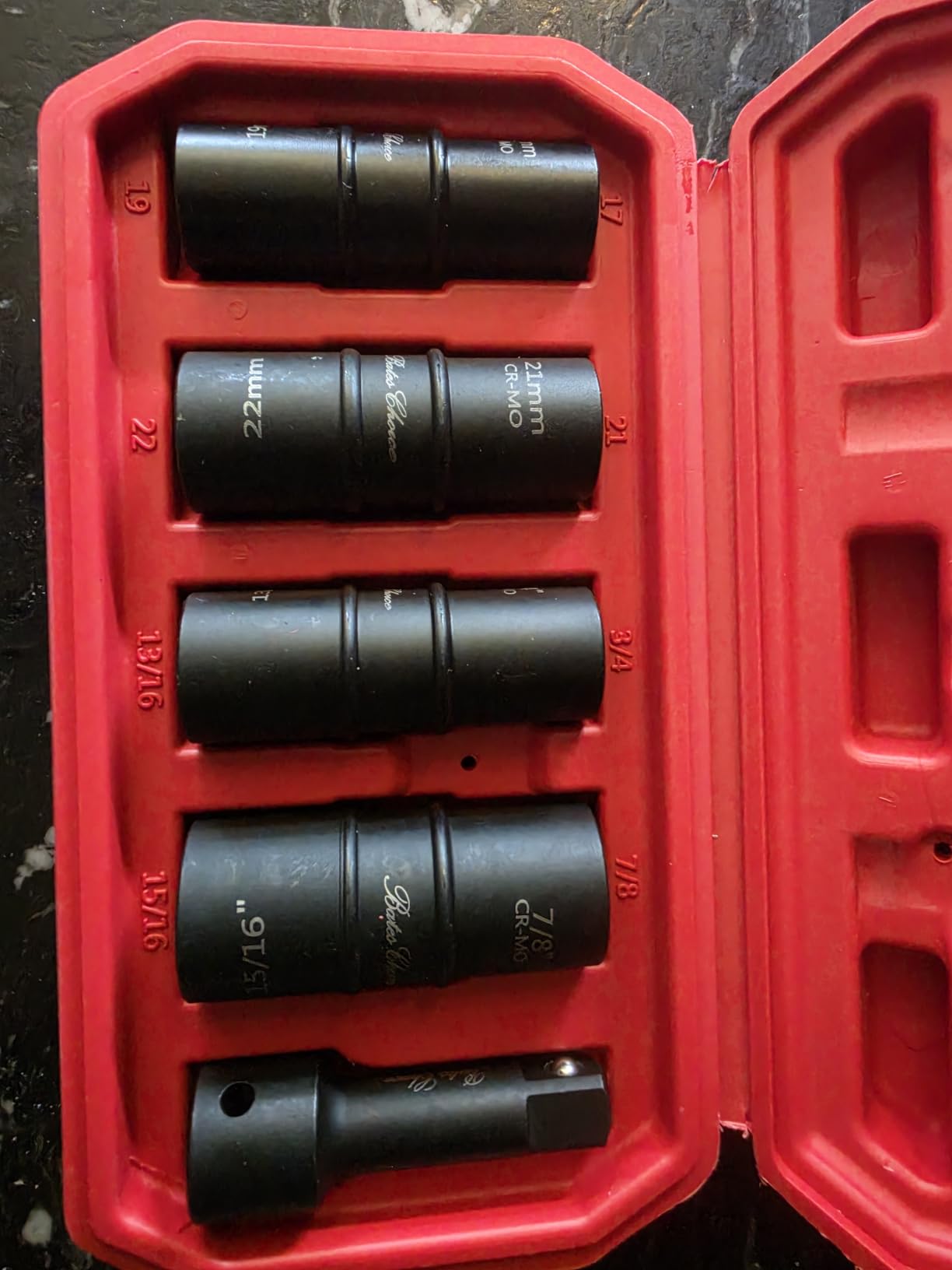 Bates- Lug Nut Impact Socket Set, 5 pcs, Lug Nut Socket Set 1/2 Drive, 21mm Lug Nut Socket, Lugnut Impact Socket Set, Lug Nut Sockets, 22mm Lug Nut Socket Set 1/2 Impact, Wheel Lug Nuts Socket customer photo 1
