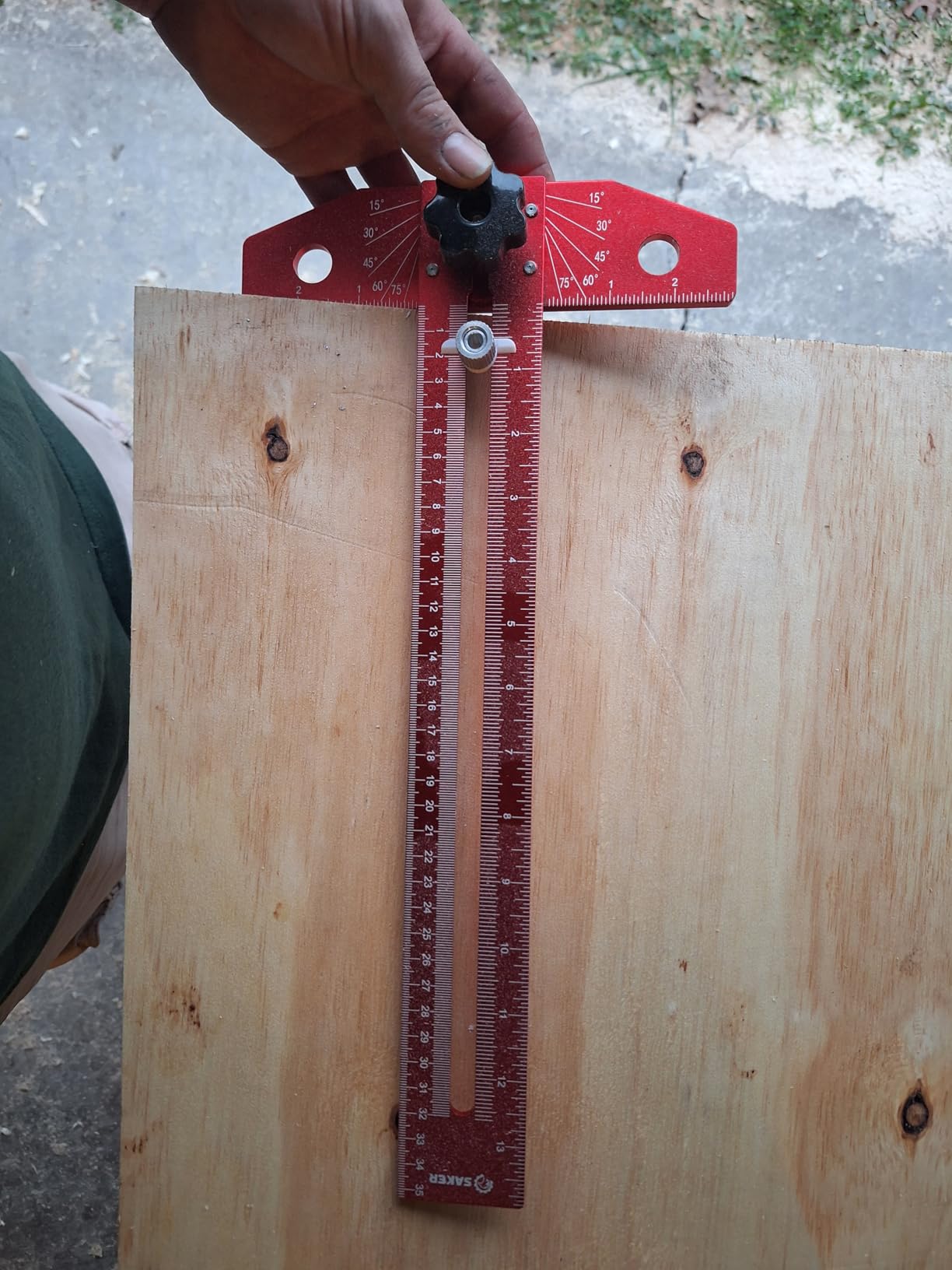 Saker Woodworking Scriber Marking Line Ruler,Aluminum Alloy T-Square customer photo 2