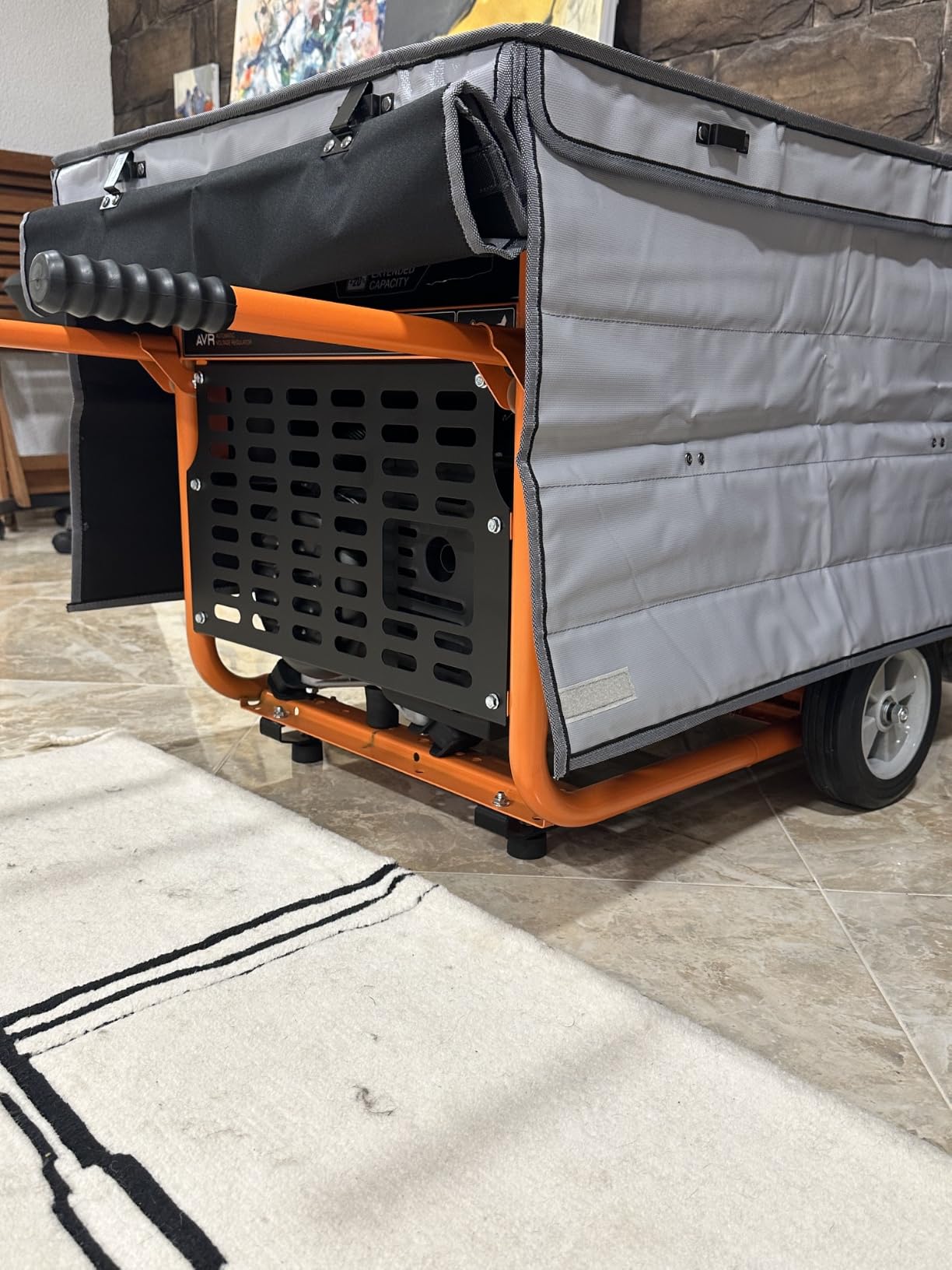 GenArmor Generator Covers While Running, 100% Waterproof Heavy Duty Tarps Generator Tent, Portable Outdoor Generator Enclosure for Most 4000w~13000w Generators, Black, Standard customer photo 2